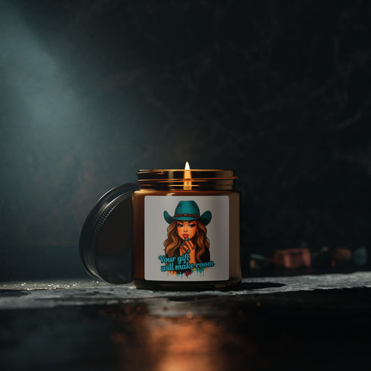 Cowgirl Scented Soy Candle, Amber Jar Candle, Home Decor, Gift for Her, Candle Lover Gift, Unique Candle Design, Relaxation
