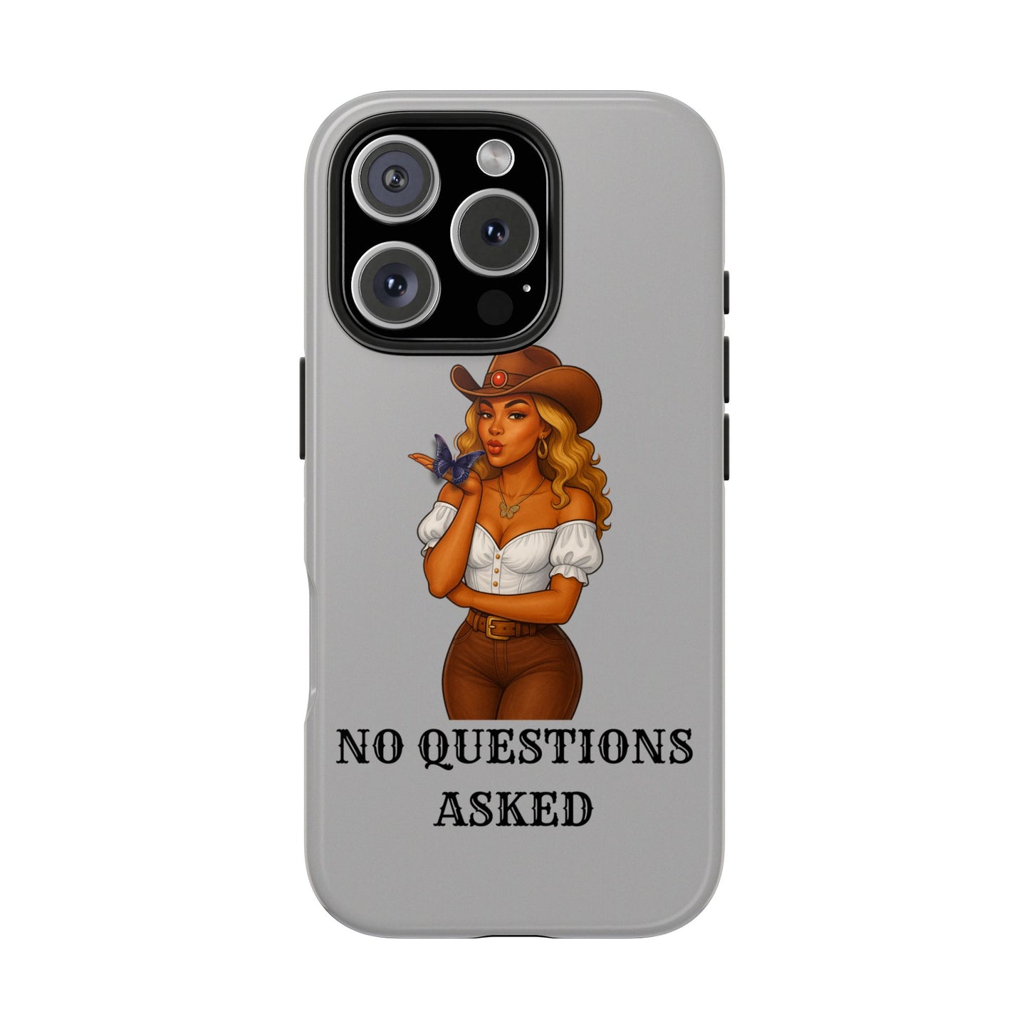 Cowgirl-Style Tough Phone Cases, Durable Phone Cover, Cute Western Phone Case, Fun Gift for Cowboys, No Questions Asked Design