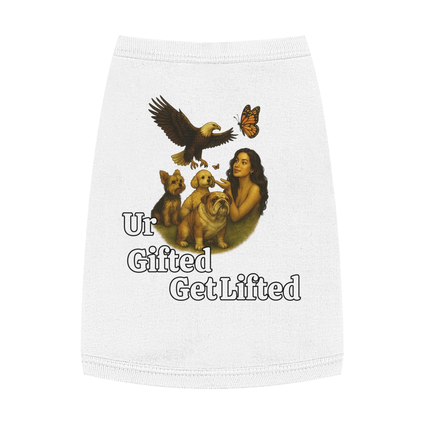 Pet Tank Top with 'Ur Gifted Get Lifted' Design - Cute Dog Apparel for Pet Lovers, Summer Wear, Gift for Dog Owners, Animal Lover Shirt