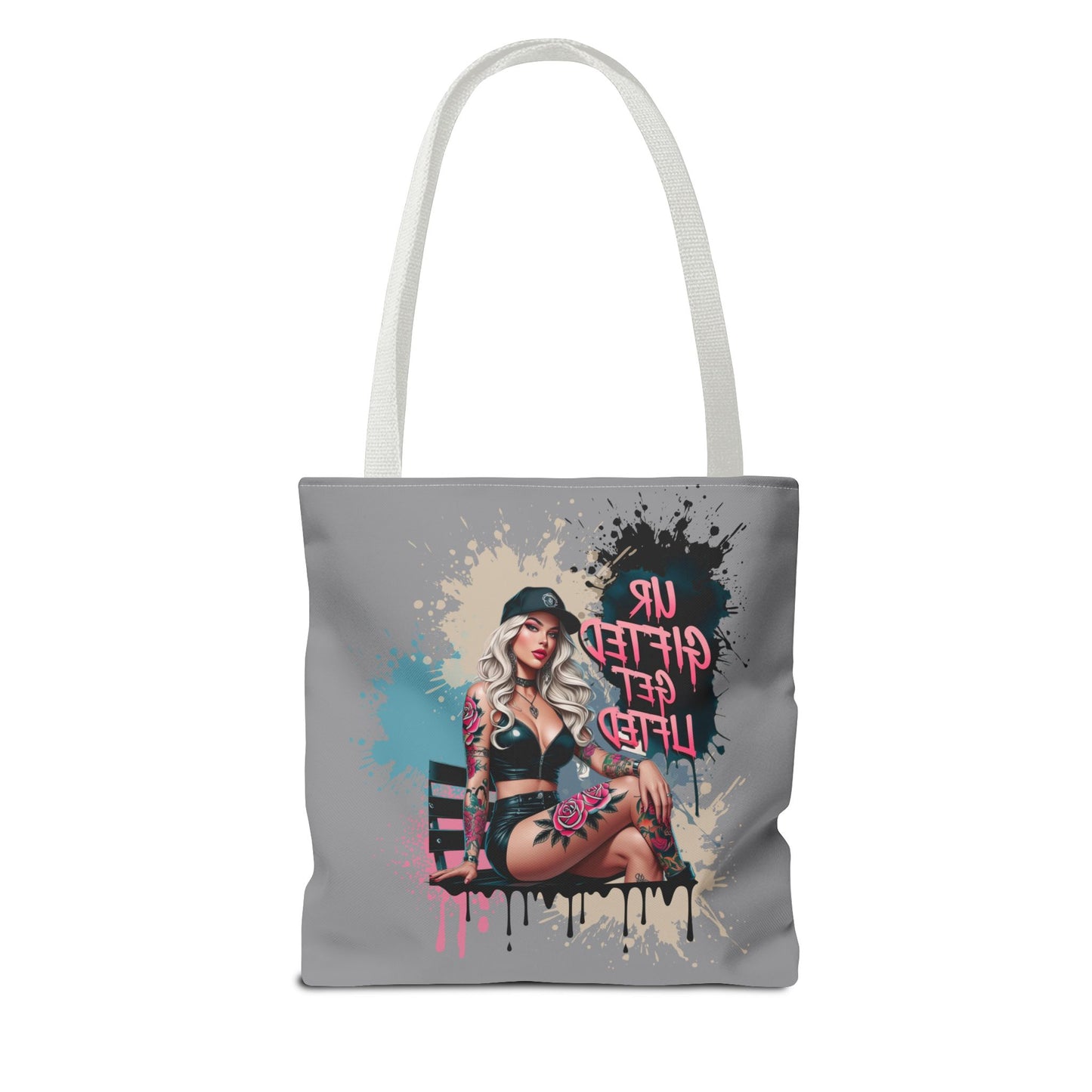 Trendy Tattoo Art Tote Bag - For Art Lovers, Gifted Individuals, Unique Accessories, Beach Bag, Everyday Use