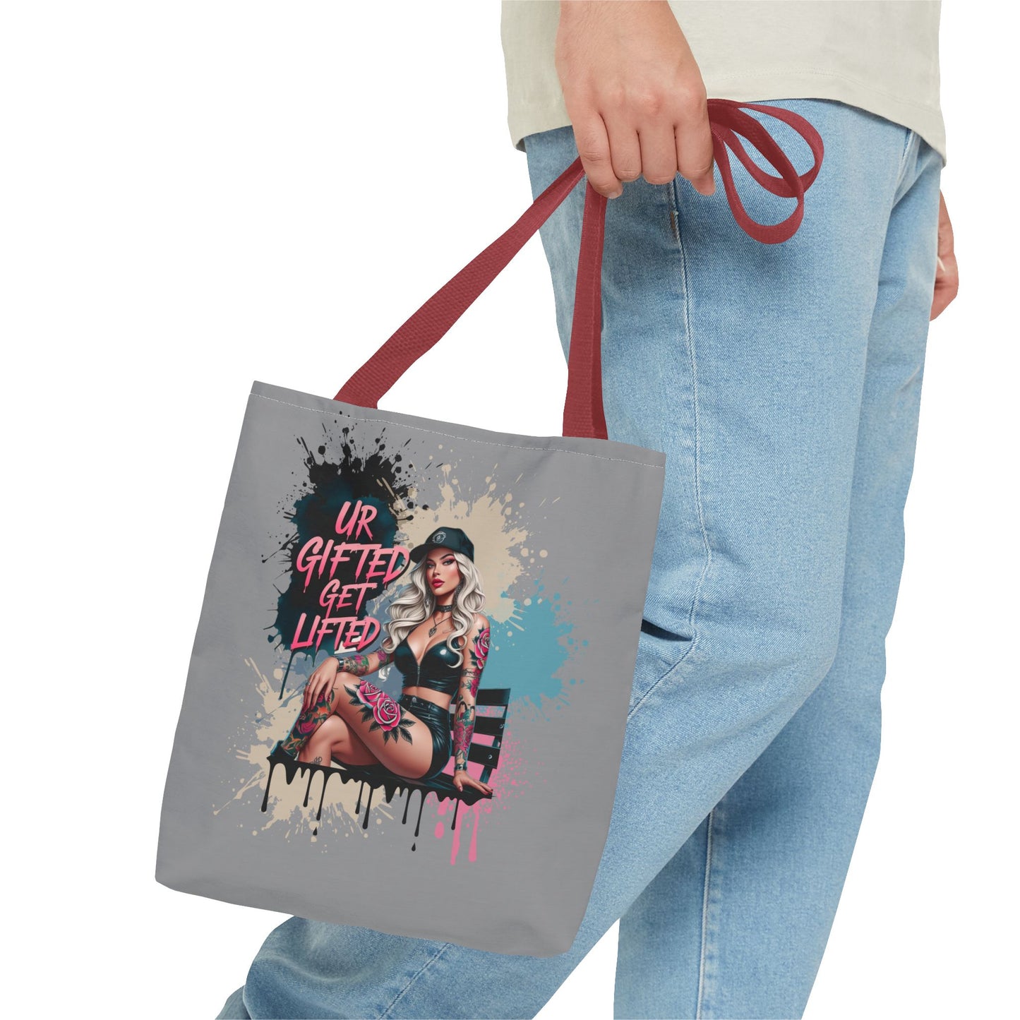 Trendy Tattoo Art Tote Bag - For Art Lovers, Gifted Individuals, Unique Accessories, Beach Bag, Everyday Use