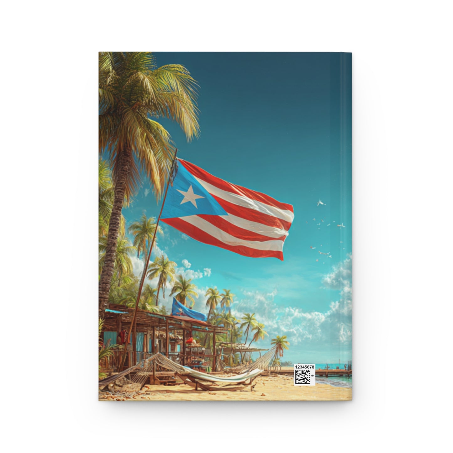 Vibrant Hardcover Journal for Inspiration, Tropical Beach Journal, Gift for Writers, Travel Sketchbook, Motivational Notebook