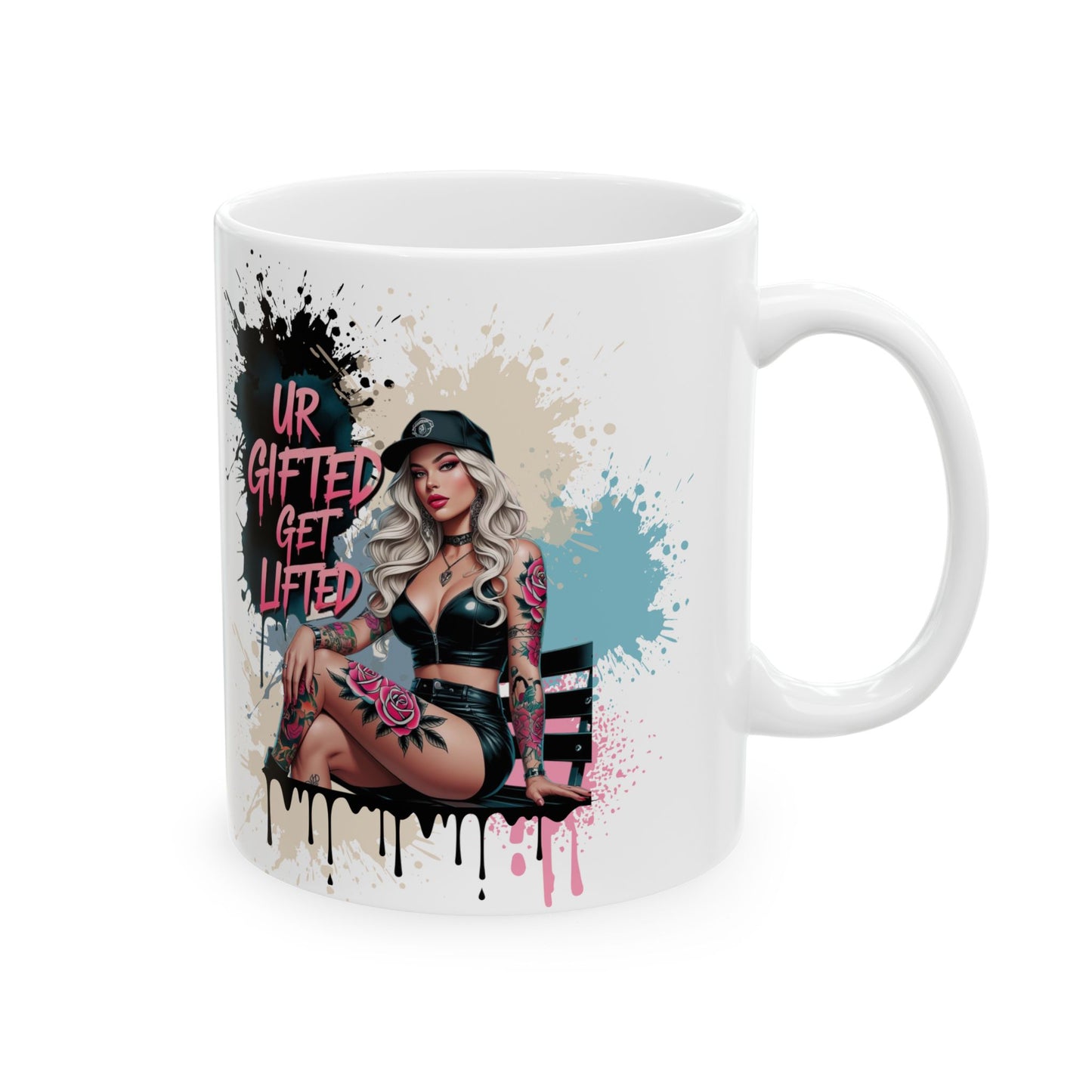 Inspirational Ceramic Mug - "UR Gifted, Get Lifted" - Perfect for Motivation, Home, Office, Gifts, and Coffee Lovers