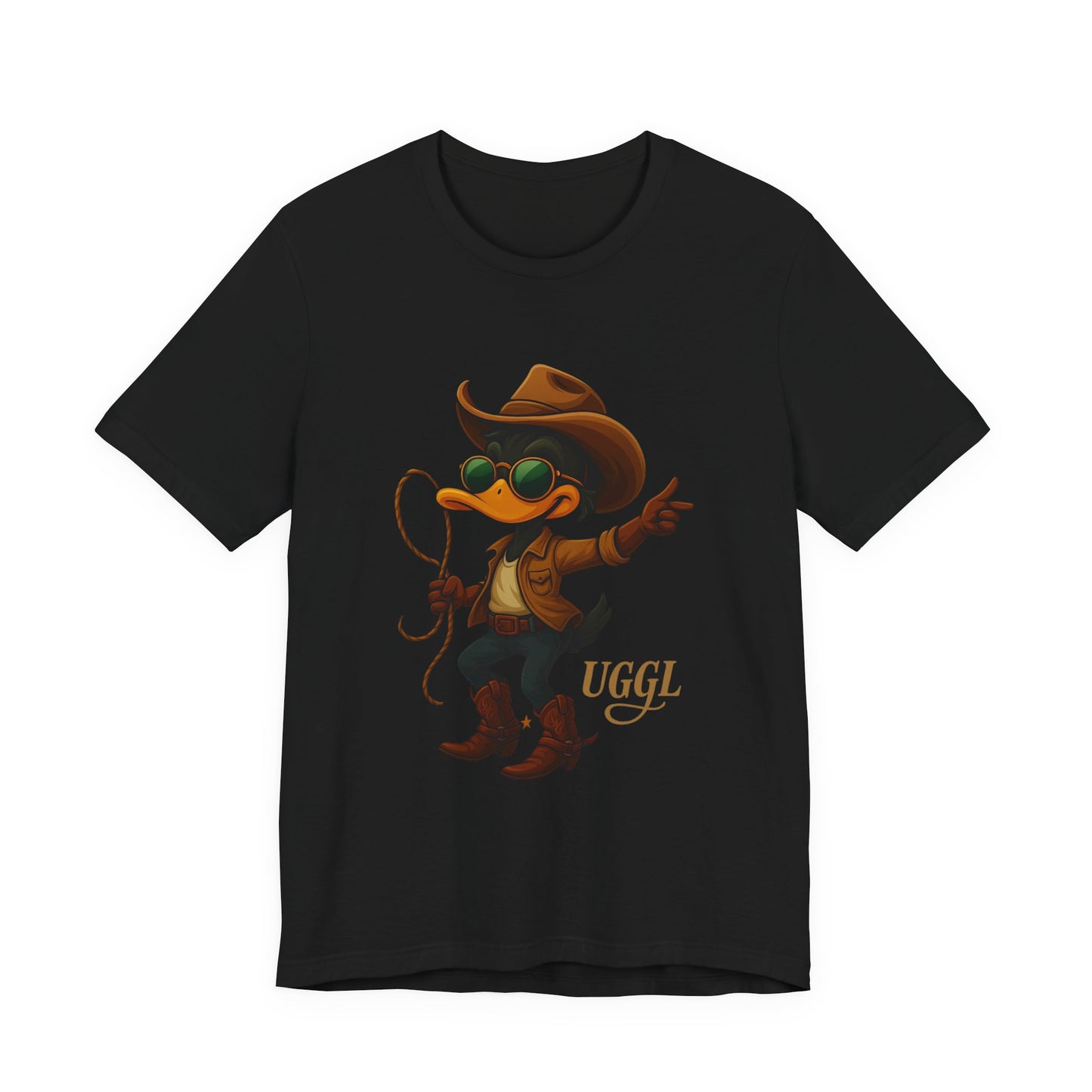 Cowboy Duck Graphic Tee - Fun T-Shirt for Animal Lovers, Casual Wear, Gift for Friends, Birthday Present, Quirky Style