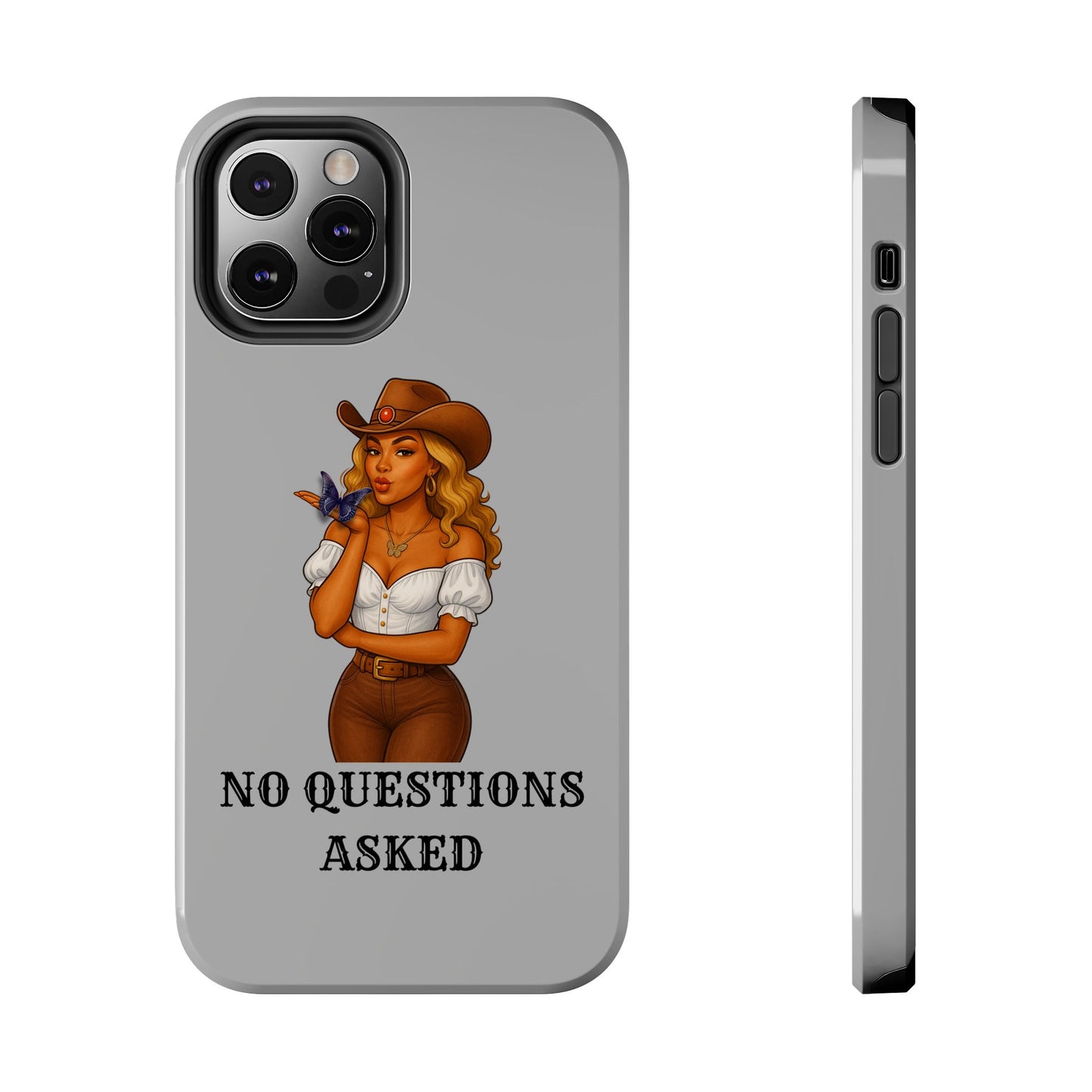 Cowgirl-Style Tough Phone Cases, Durable Phone Cover, Cute Western Phone Case, Fun Gift for Cowboys, No Questions Asked Design
