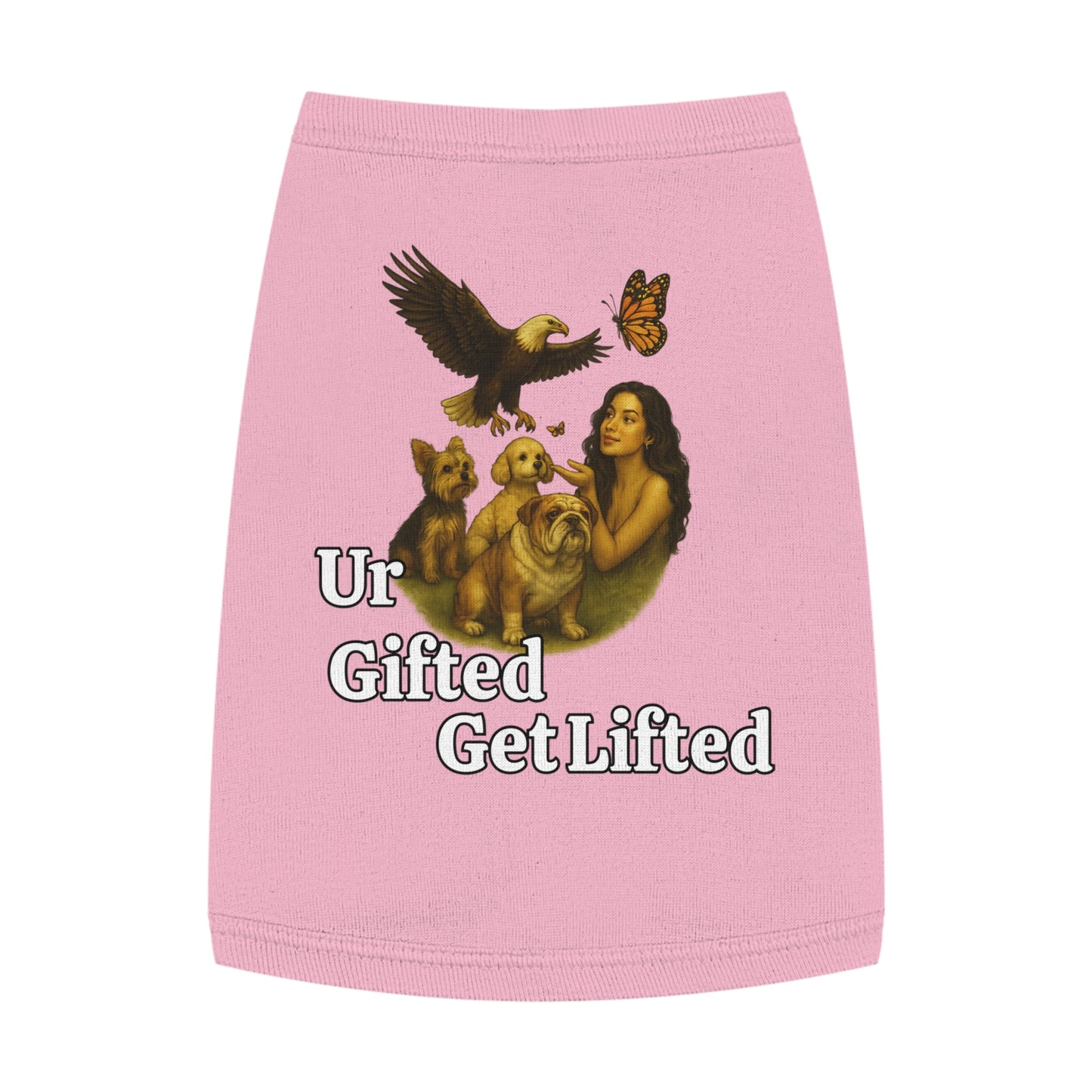 Pet Tank Top with 'Ur Gifted Get Lifted' Design - Cute Dog Apparel for Pet Lovers, Summer Wear, Gift for Dog Owners, Animal Lover Shirt