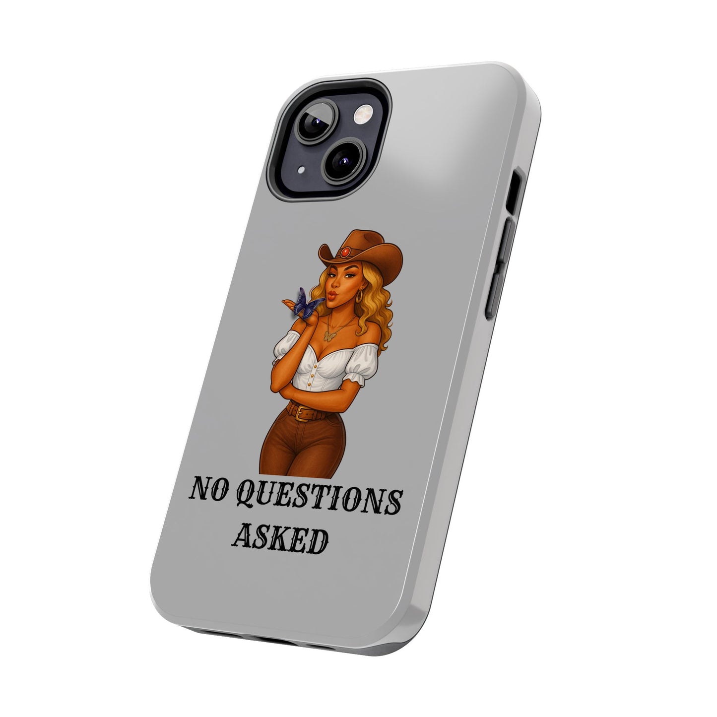 Cowgirl-Style Tough Phone Cases, Durable Phone Cover, Cute Western Phone Case, Fun Gift for Cowboys, No Questions Asked Design