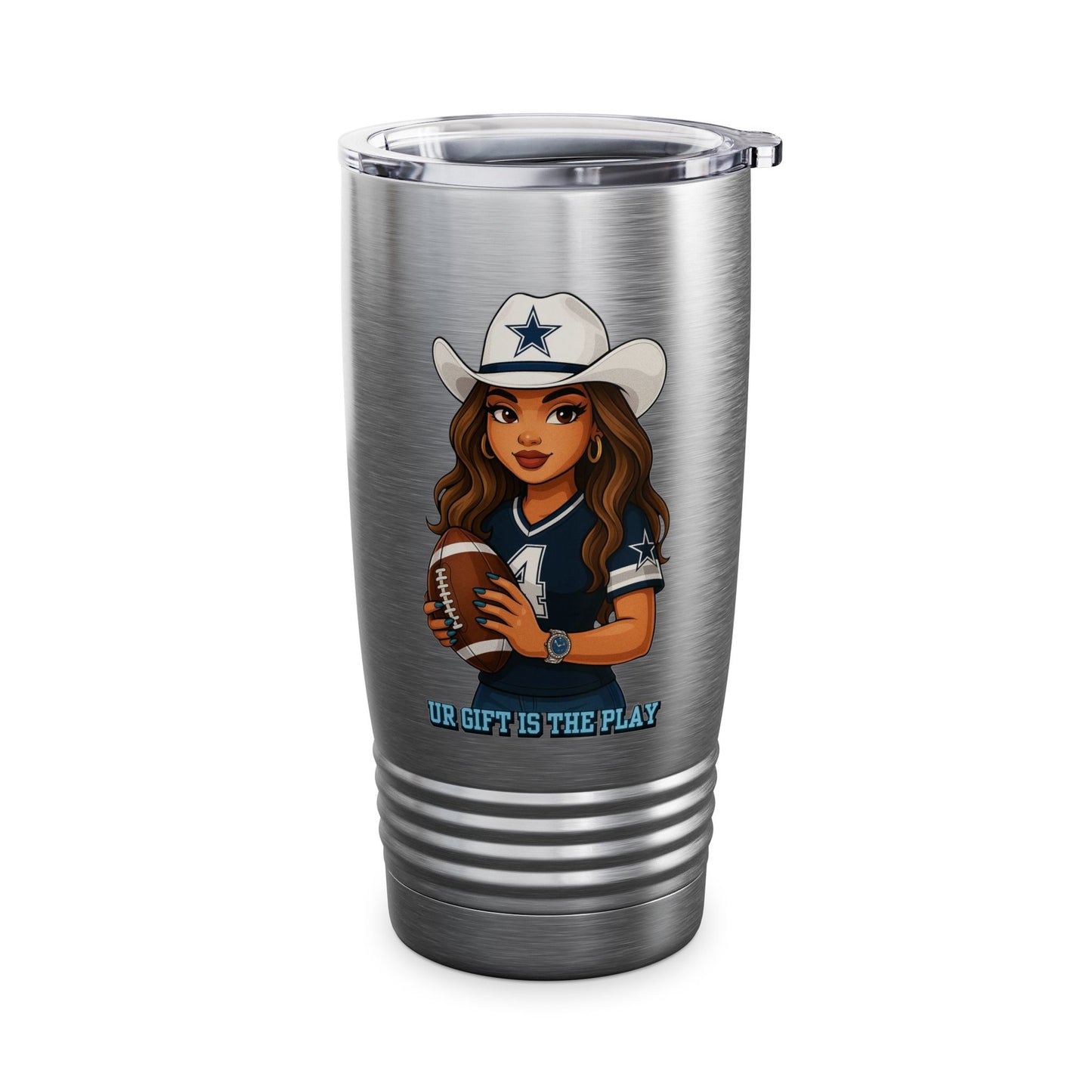 Cowgirl Ringneck Tumbler, 20oz – Perfect for Football Fans, Stylish Travel Mug, Gift for Cowgirls, Sports Events, Outdoor Adventures