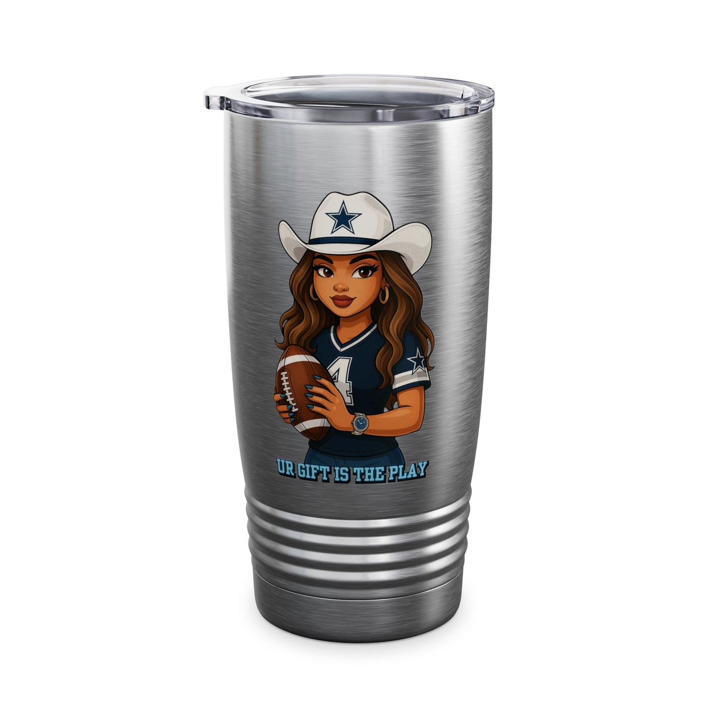 Cowgirl Ringneck Tumbler, 20oz – Perfect for Football Fans, Stylish Travel Mug, Gift for Cowgirls, Sports Events, Outdoor Adventures