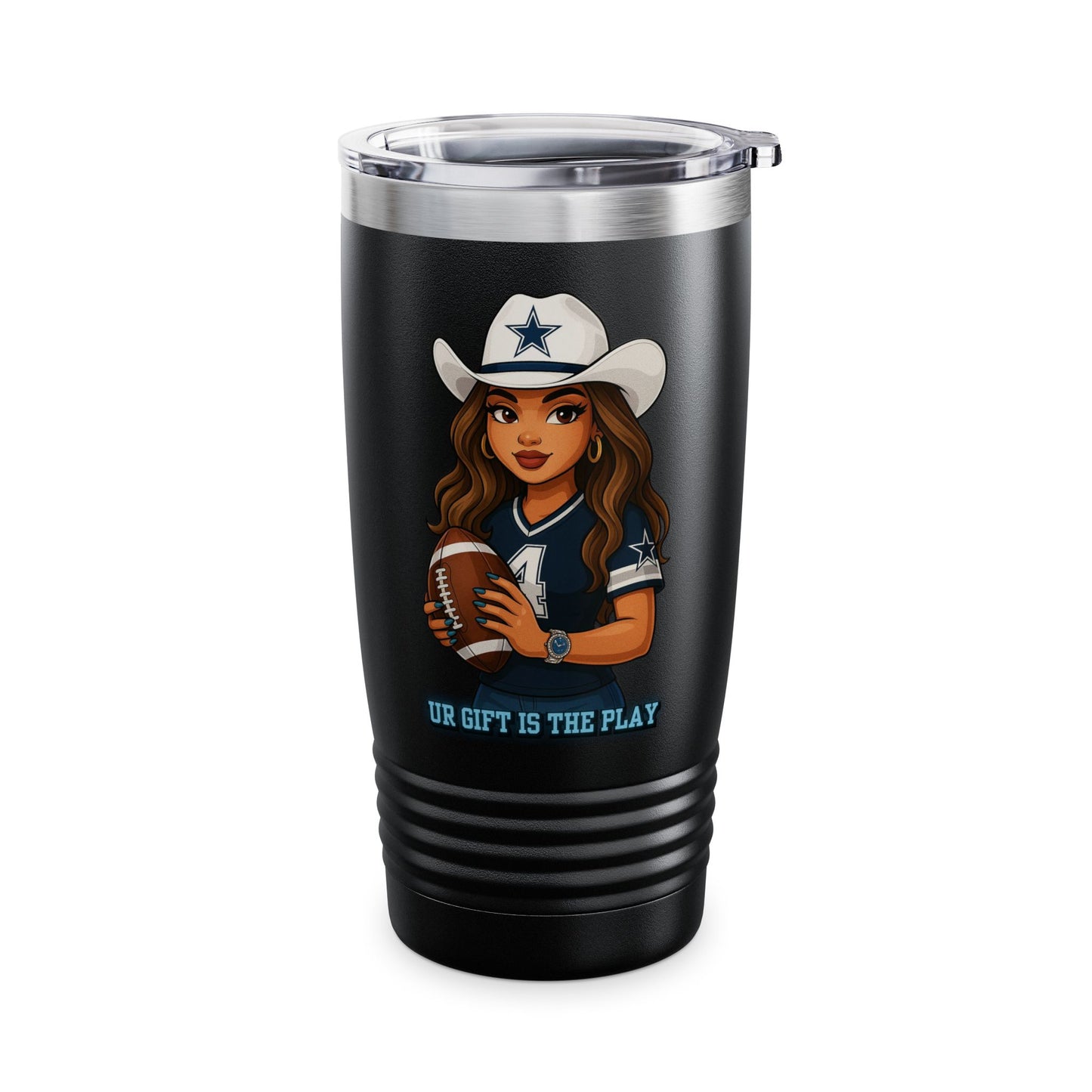 Cowgirl Ringneck Tumbler, 20oz – Perfect for Football Fans, Stylish Travel Mug, Gift for Cowgirls, Sports Events, Outdoor Adventures