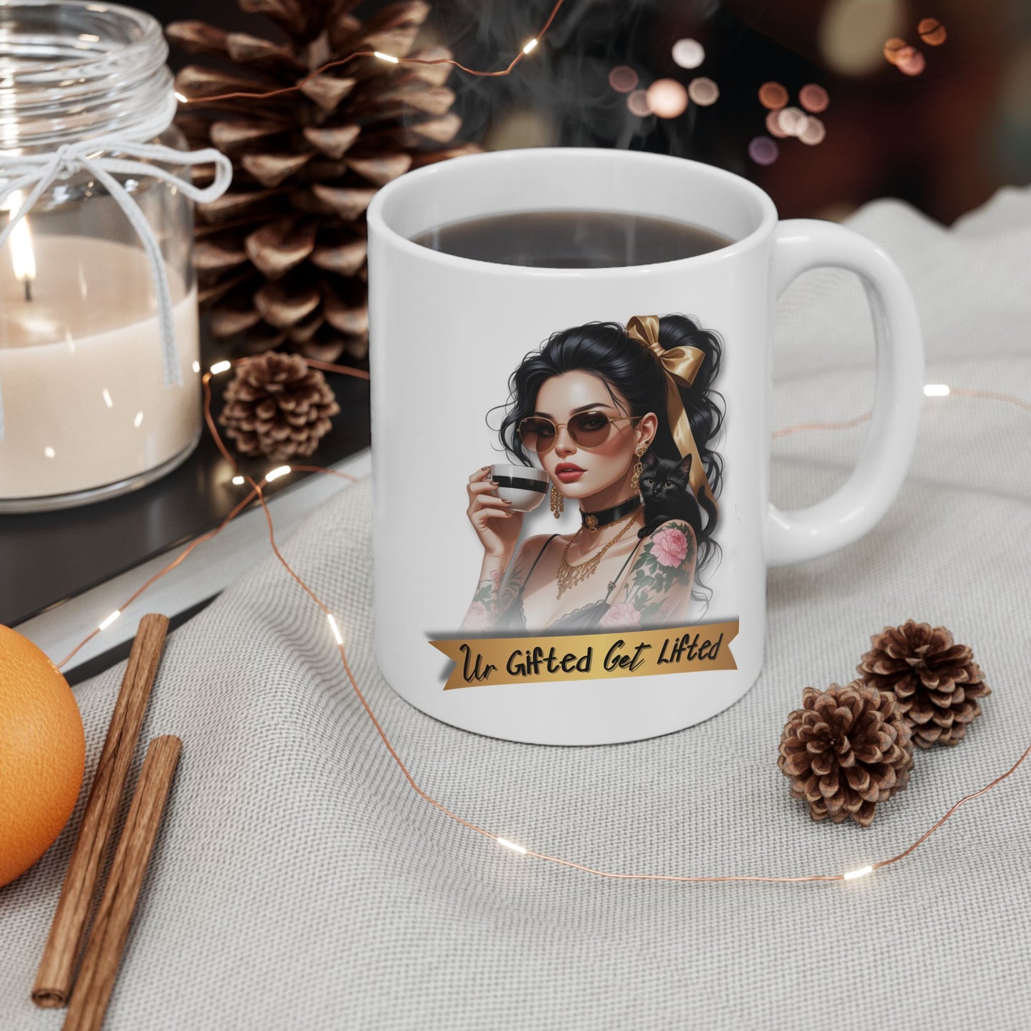 Empowered Woman Ceramic Mug | Motivational Coffee Cup | Inspirational Gift | 11oz & 15oz