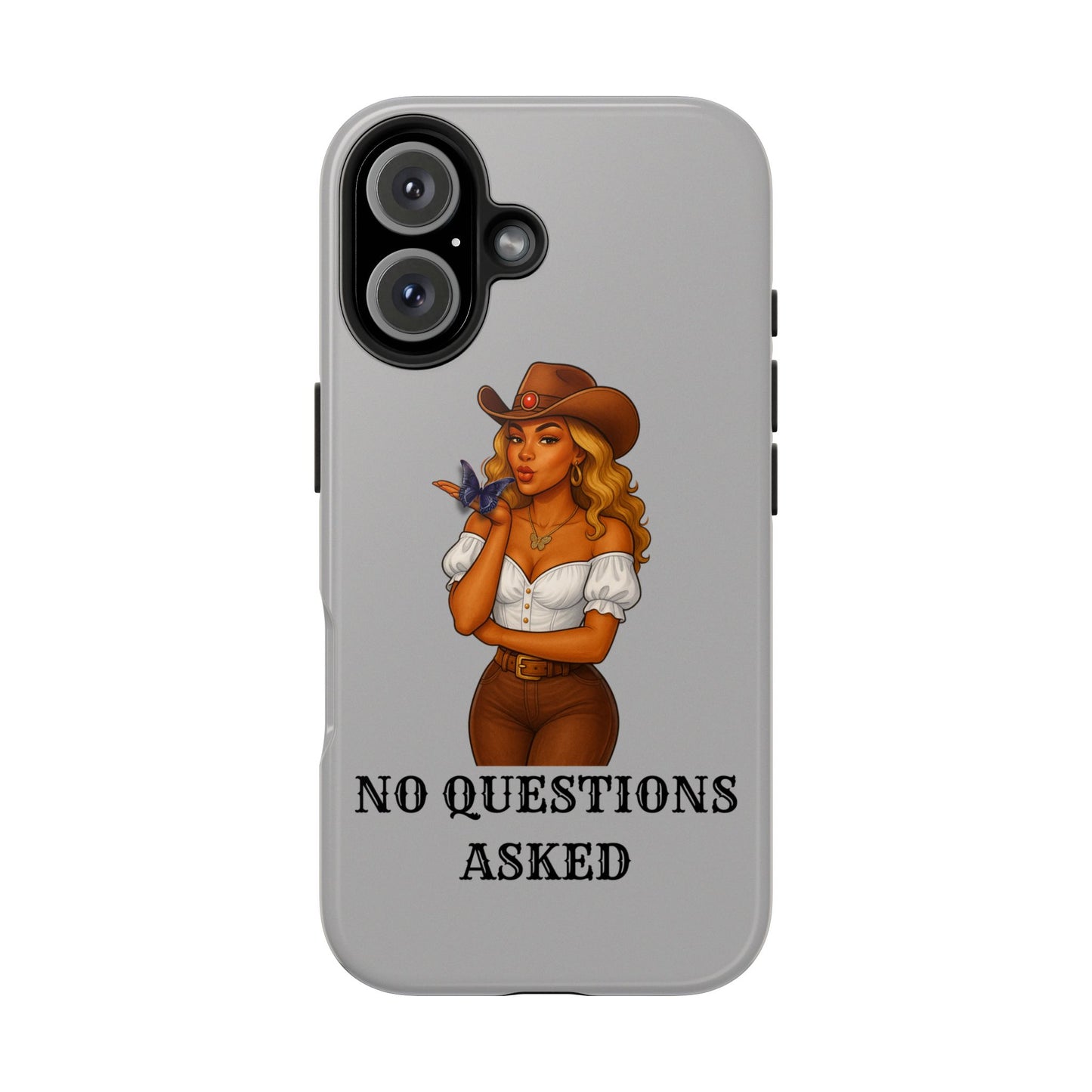 Cowgirl-Style Tough Phone Cases, Durable Phone Cover, Cute Western Phone Case, Fun Gift for Cowboys, No Questions Asked Design