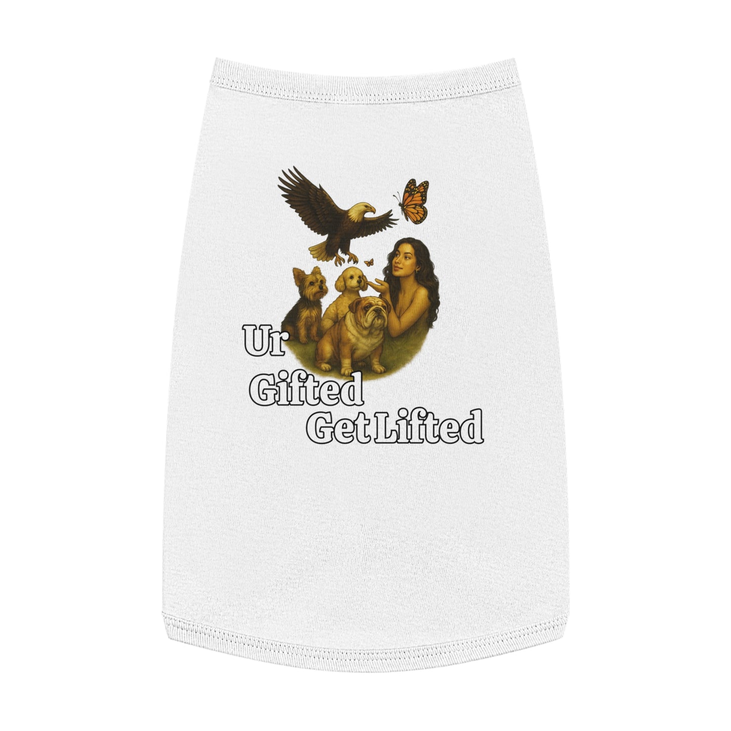 Pet Tank Top with 'Ur Gifted Get Lifted' Design - Cute Dog Apparel for Pet Lovers, Summer Wear, Gift for Dog Owners, Animal Lover Shirt
