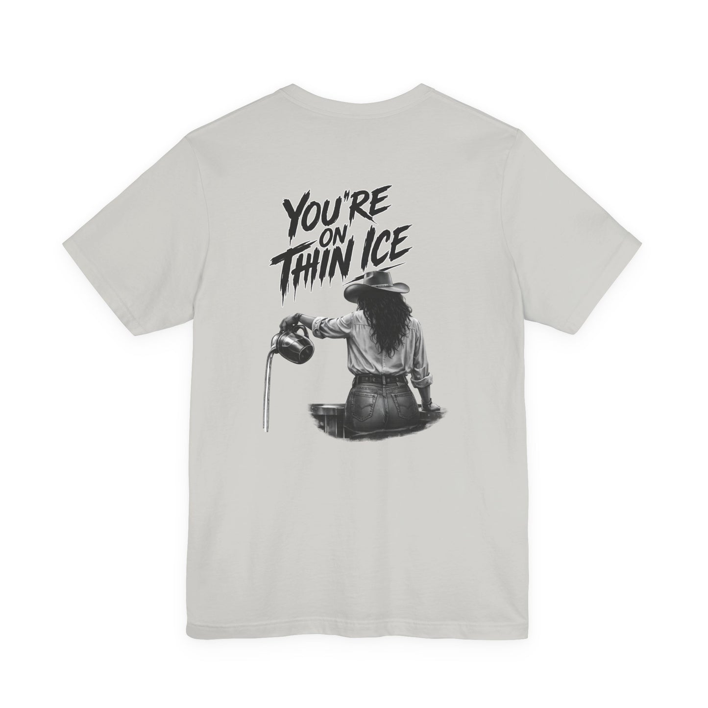 Cowgirl Graphic Tee - 'You're On Thin Ice' Retro Western Shirt