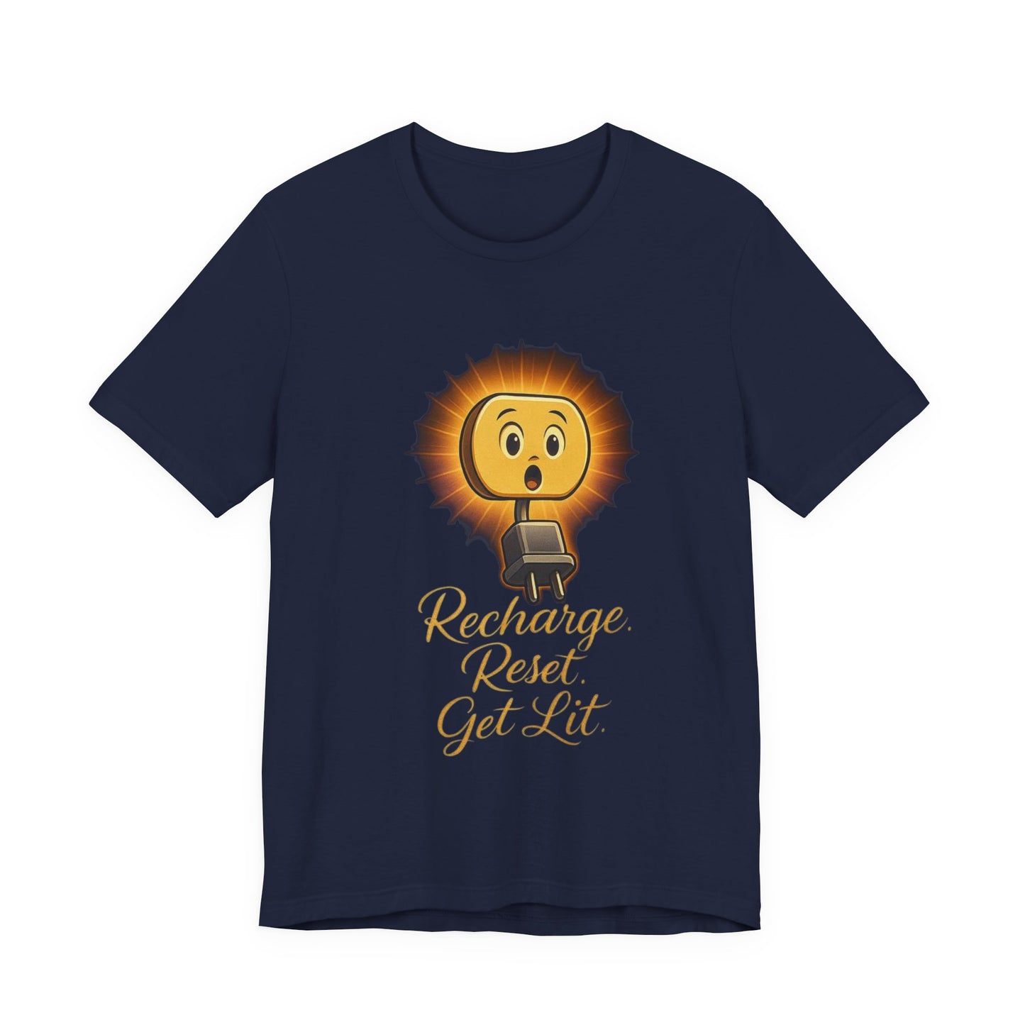 Recharge Reset Get Lit Unisex Tee, Relaxed Fit Shirt, Funny Graphic Tee, Casual Gift for Friends, Perfect for Parties, Everyday Wear