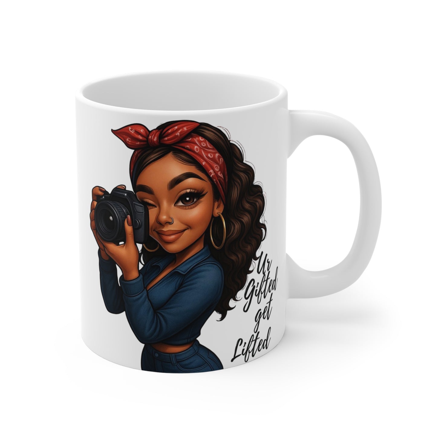 Empowered Artist Mug, Perfect Gift for Creatives, Black Girl Magic, Inspirational Coffee Cup, Photography Lover's Gift, Stylish Drinkware