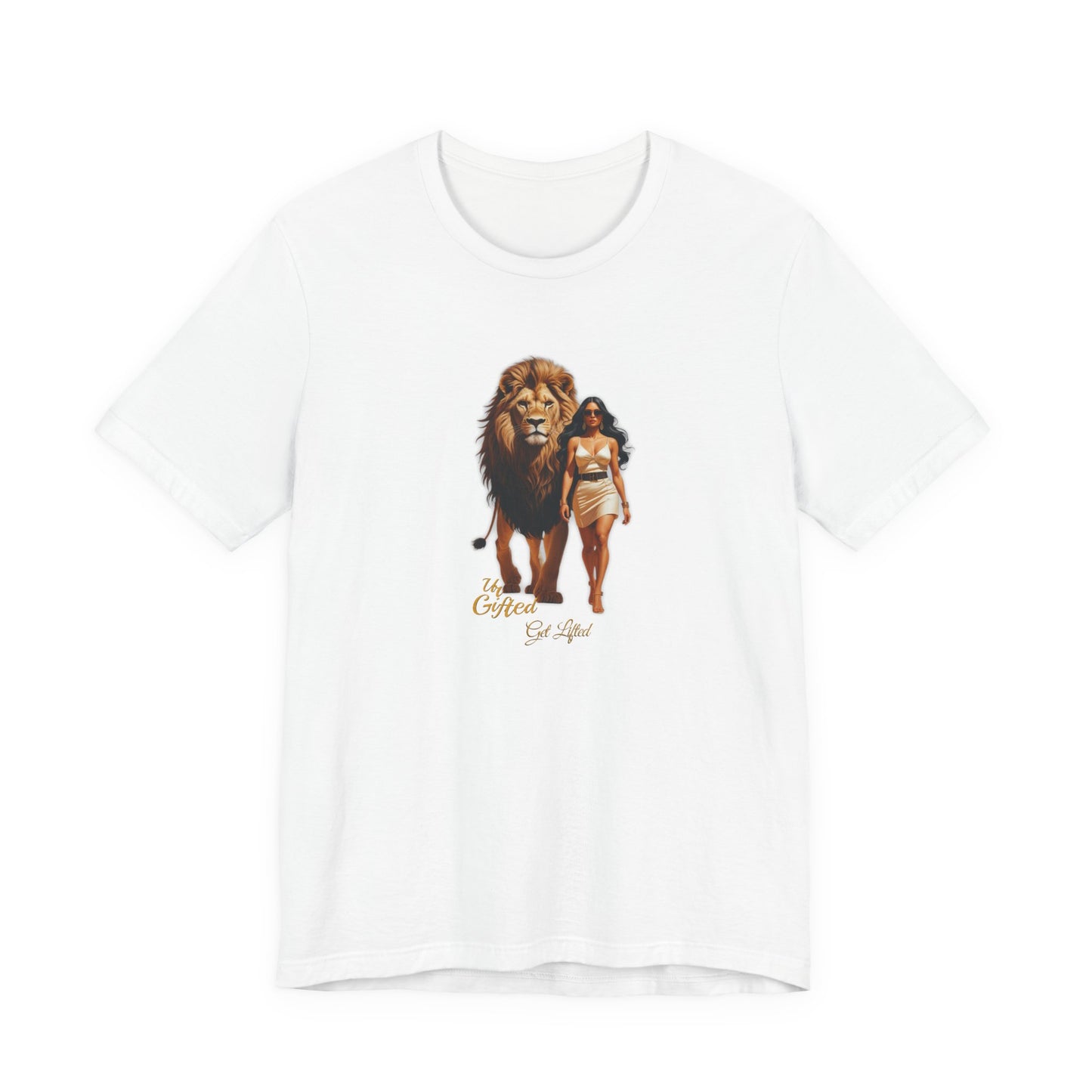 Wild Spirit Unisex Tee, Lion & Woman Graphic Shirt, Boho Style, Animal Lover Gift, Summer Casual Wear, Festival Outfit