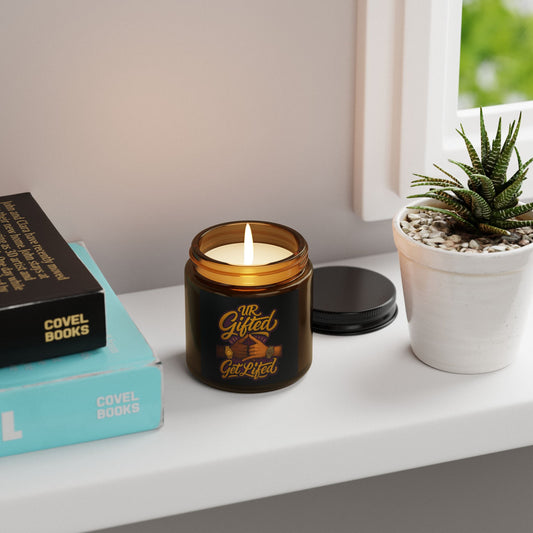 Ur Gifted Get Lifted Scented Soy Candle - UR Gifted, Get Lifted, Home Decor, Relaxation Gift, Aromatherapy, Multi-Size, Amber Jar