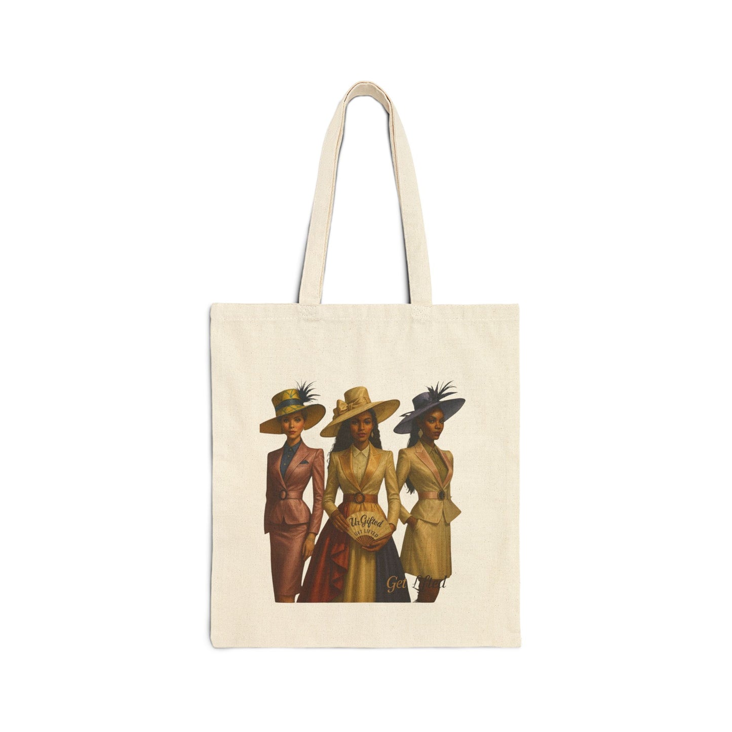 Elegant Women Art Cotton Canvas Tote Bag, Stylish Reusable Bag, Gift for Her, Fashion Tote, Eco-Friendly Shopping Bag