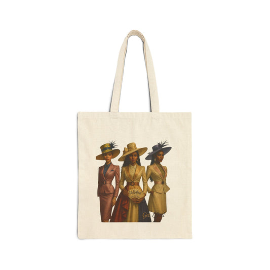 Elegant Women Art Cotton Canvas Tote Bag, Stylish Reusable Bag, Gift for Her, Fashion Tote, Eco-Friendly Shopping Bag