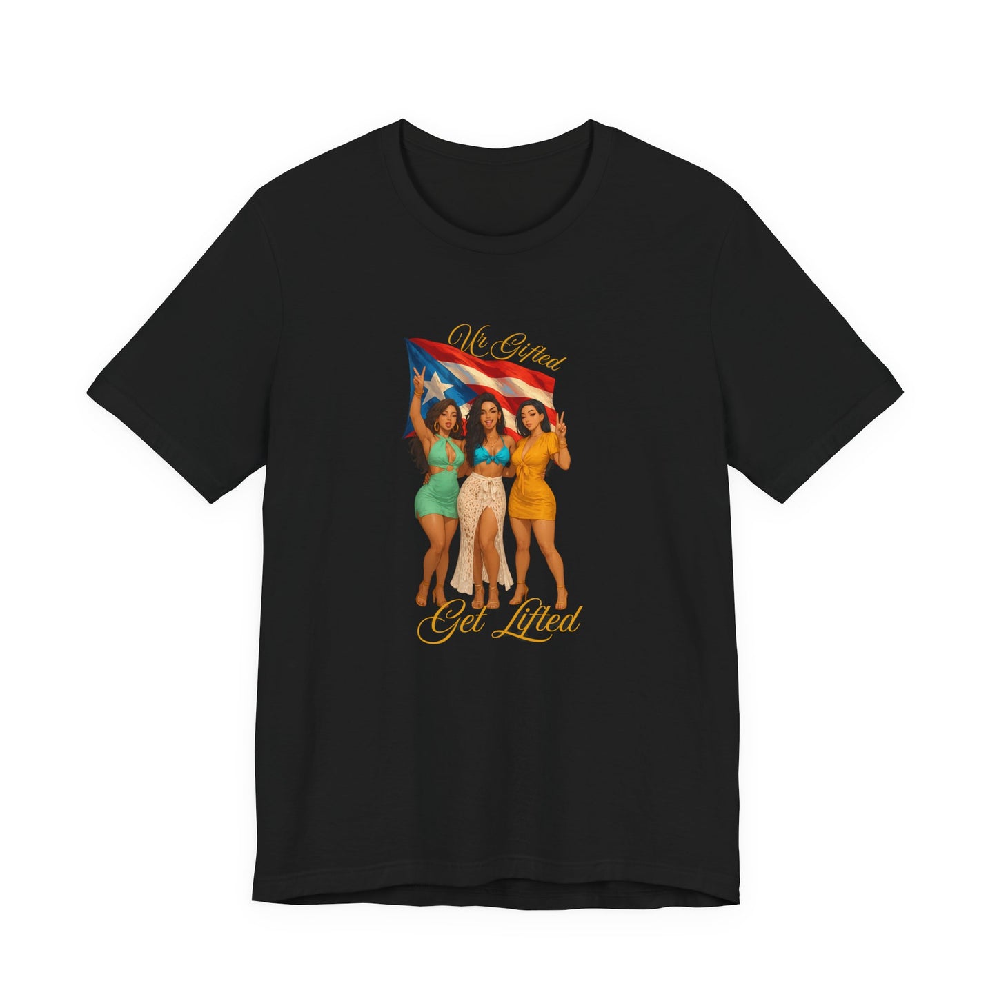 Celebrate in Style: Unisex Jersey Tee with Puerto Rican Pride Design, Festival Shirt, Beachwear, Summer Vibes, Unique Gift