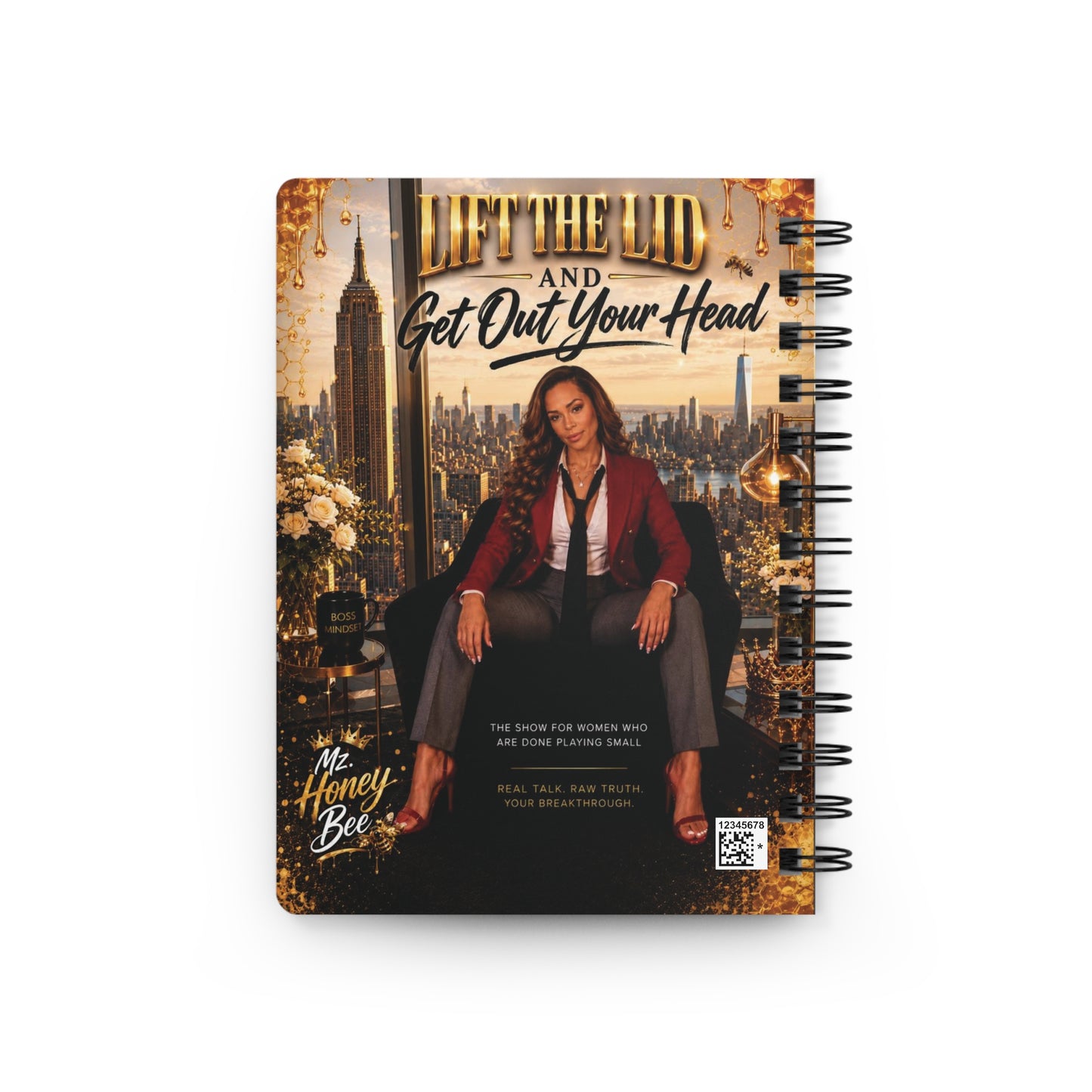 Spiral Journal — "Sweet Like Honey But I Sting Like a Bee" Motivational Notebook