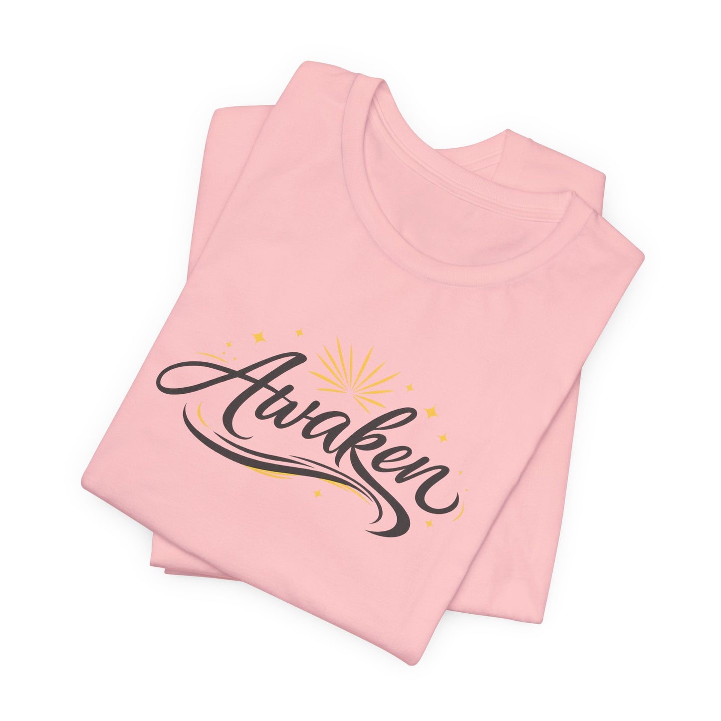 Awaken Graphic Tee — Inspirational Sunrise Typography T-Shirt