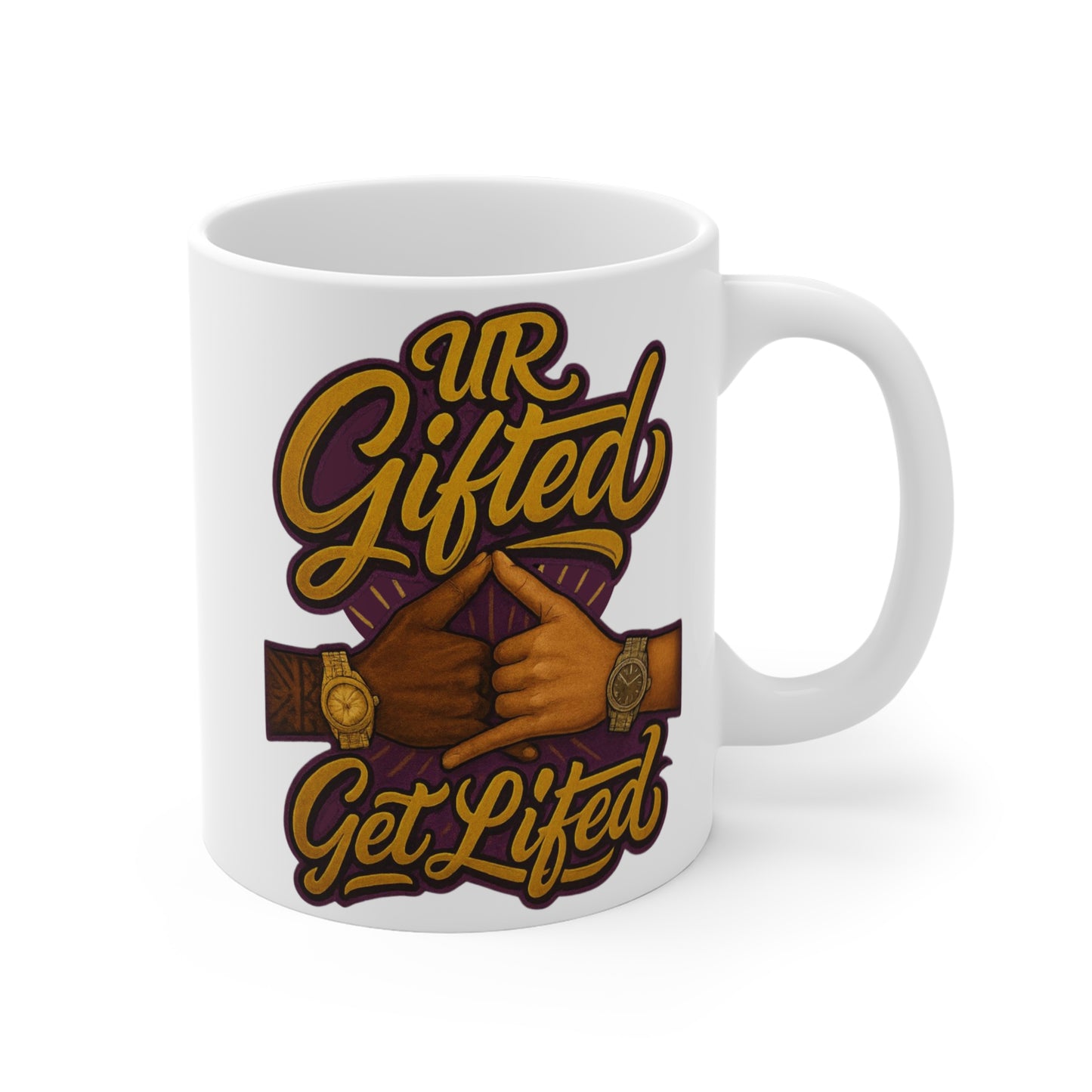UR Gifted Get Lifted Mug - Inspirational Coffee Cup, Motivational Drinkware, Gift for Graduates, Positive Mindset, Unique Home Decor