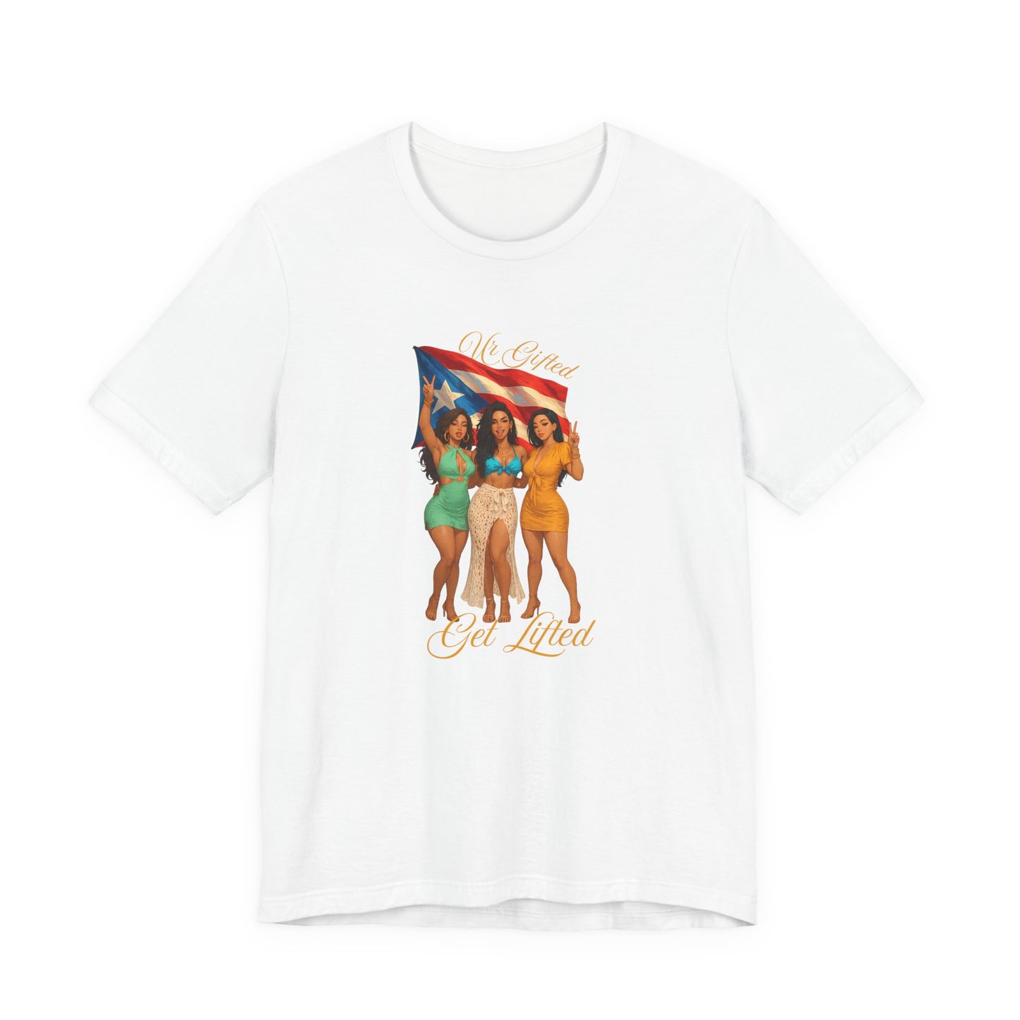 Celebrate in Style: Unisex Jersey Tee with Puerto Rican Pride Design, Festival Shirt, Beachwear, Summer Vibes, Unique Gift