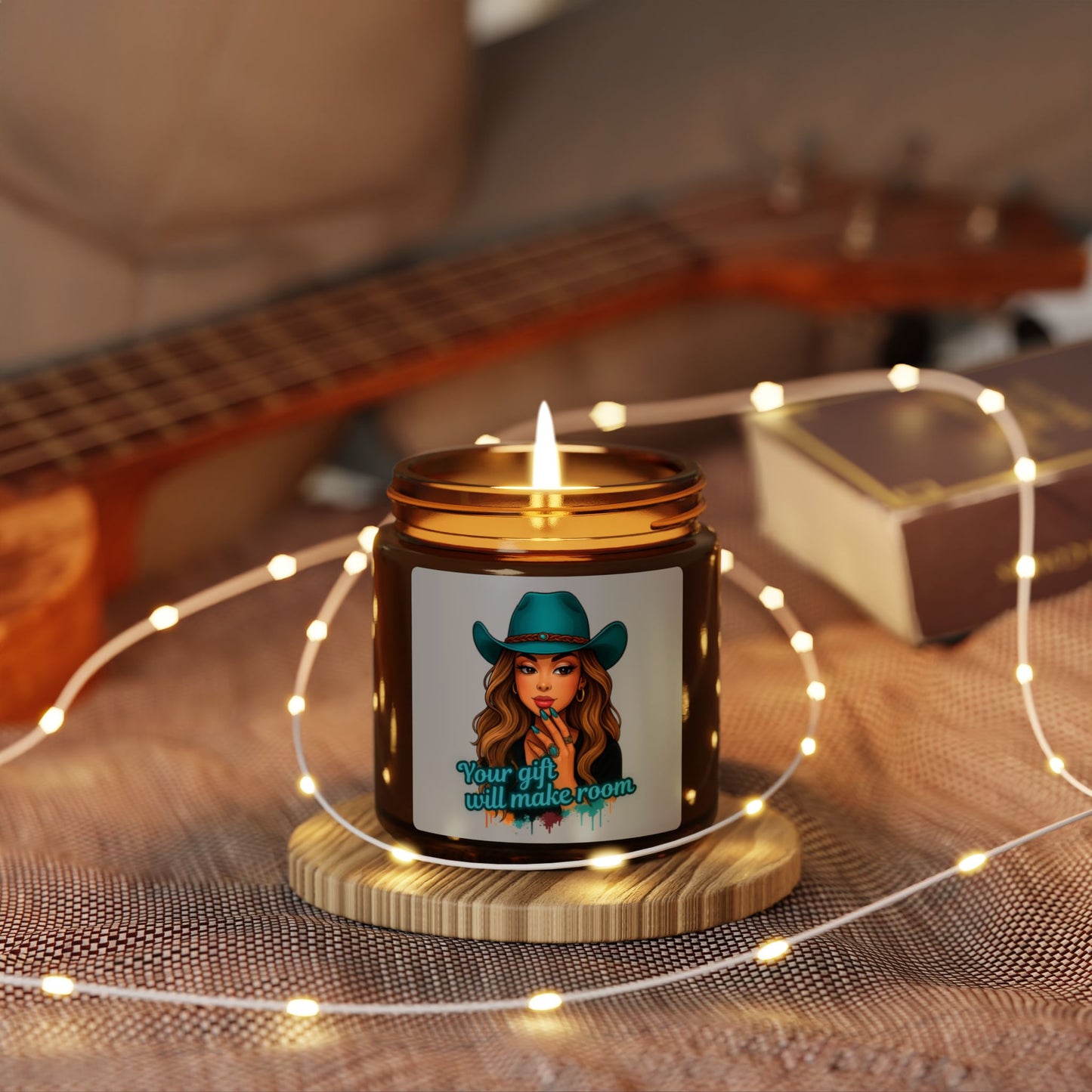 Cowgirl Scented Soy Candle, Amber Jar Candle, Home Decor, Gift for Her, Candle Lover Gift, Unique Candle Design, Relaxation