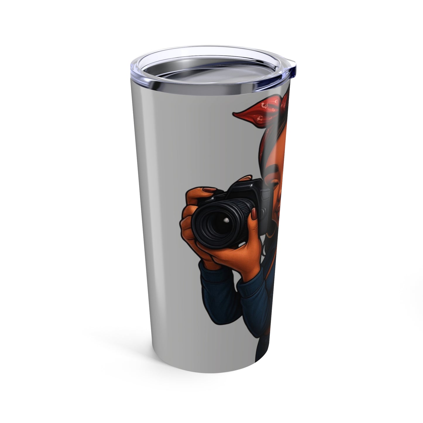 Stylish Tumbler with Winking Girl Design, Personalized Gift, Coffee Cup, Travel Mug, Cute Drinkware, Birthday, Everyday Use