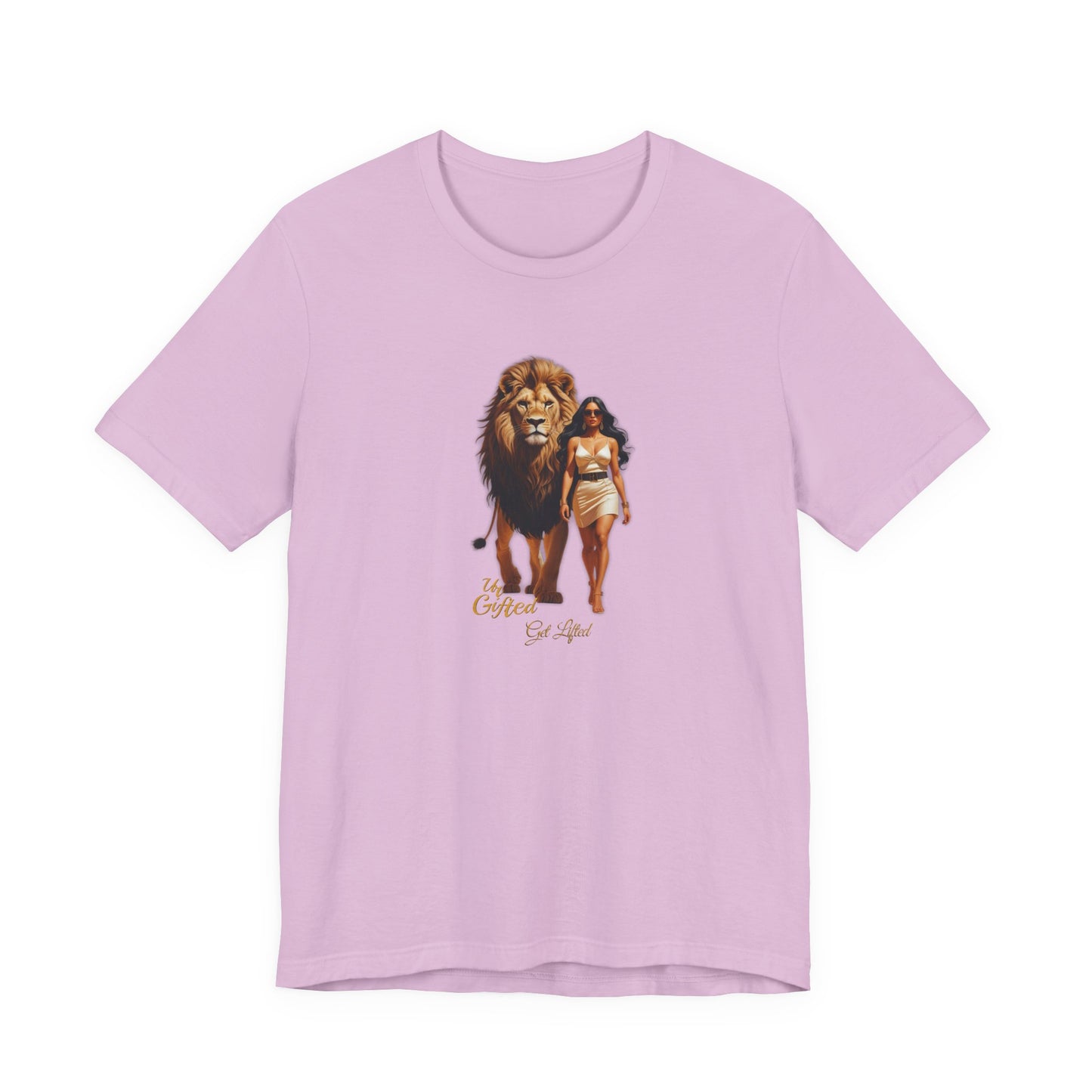 Wild Spirit Unisex Tee, Lion & Woman Graphic Shirt, Boho Style, Animal Lover Gift, Summer Casual Wear, Festival Outfit