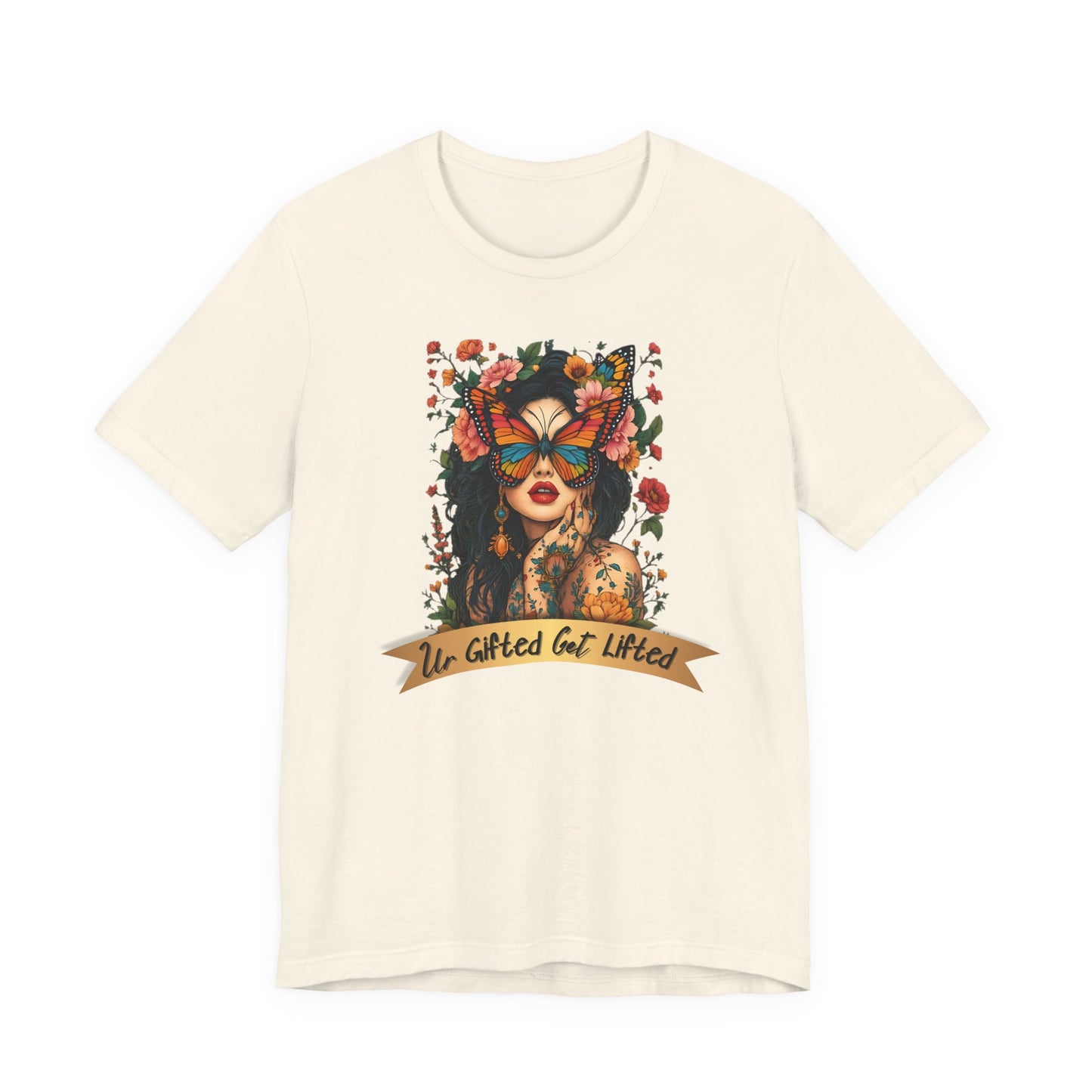 Artistic Unisex Tee: 'Un-Gifted & Lifted' Shirt, Boho Style, Gift for Her, Fashion Statement, Inspirational Quote, Casual Wear