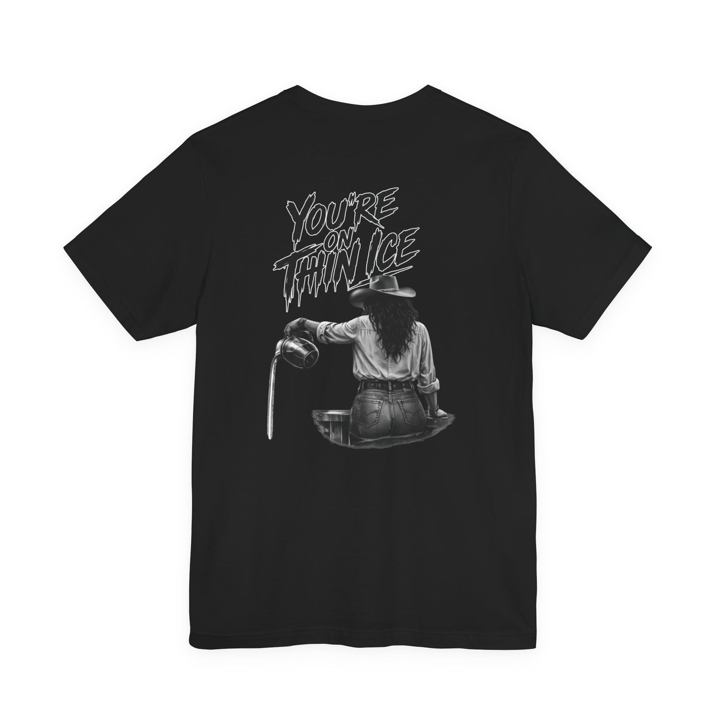 Cowgirl Graphic Tee - 'You're On Thin Ice' Retro Western Shirt