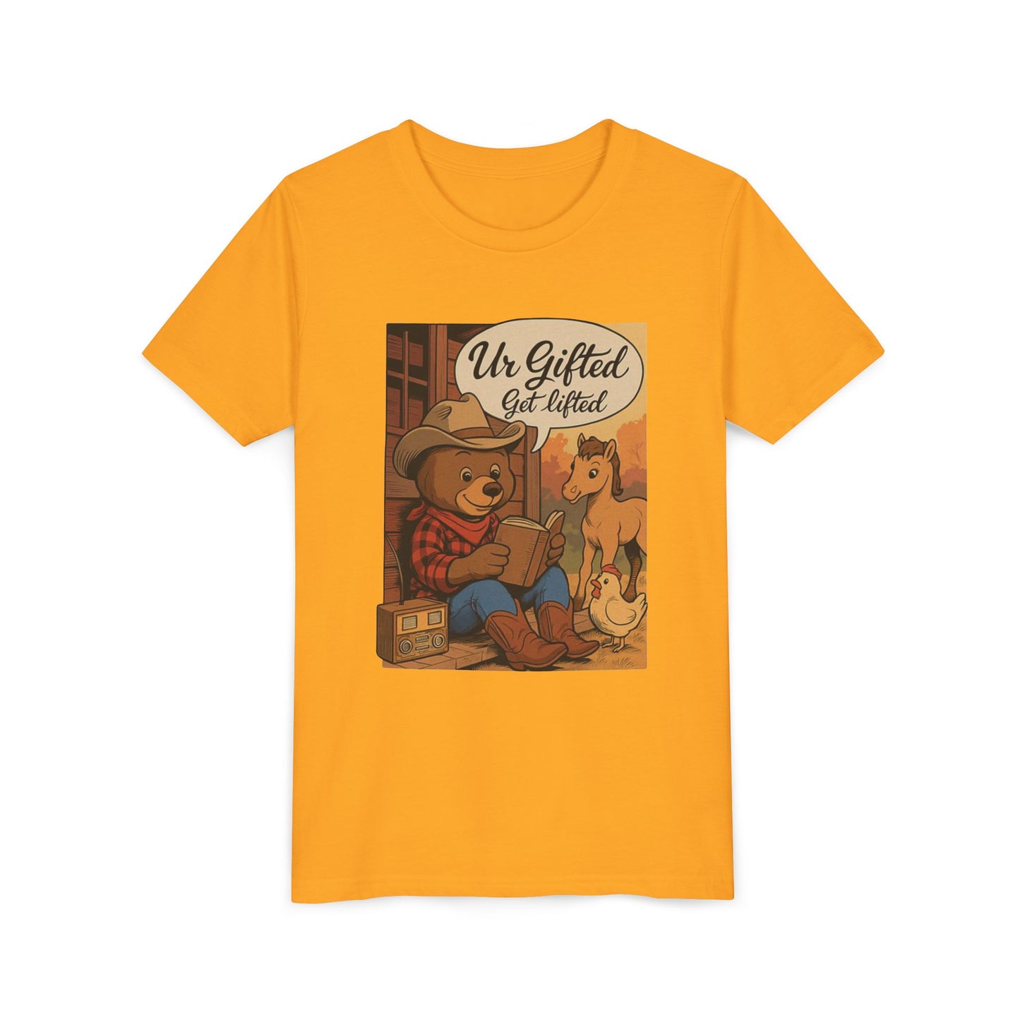Youth Gifted Bear Tee - Cute Animal Shirt for Kids, Birthday Gift, Gifted & Talented, Playful Graphic T-shirt, Back to School