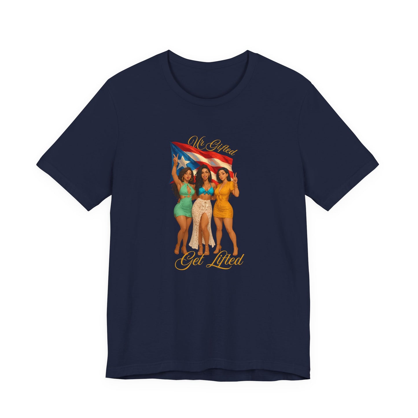 Celebrate in Style: Unisex Jersey Tee with Puerto Rican Pride Design, Festival Shirt, Beachwear, Summer Vibes, Unique Gift