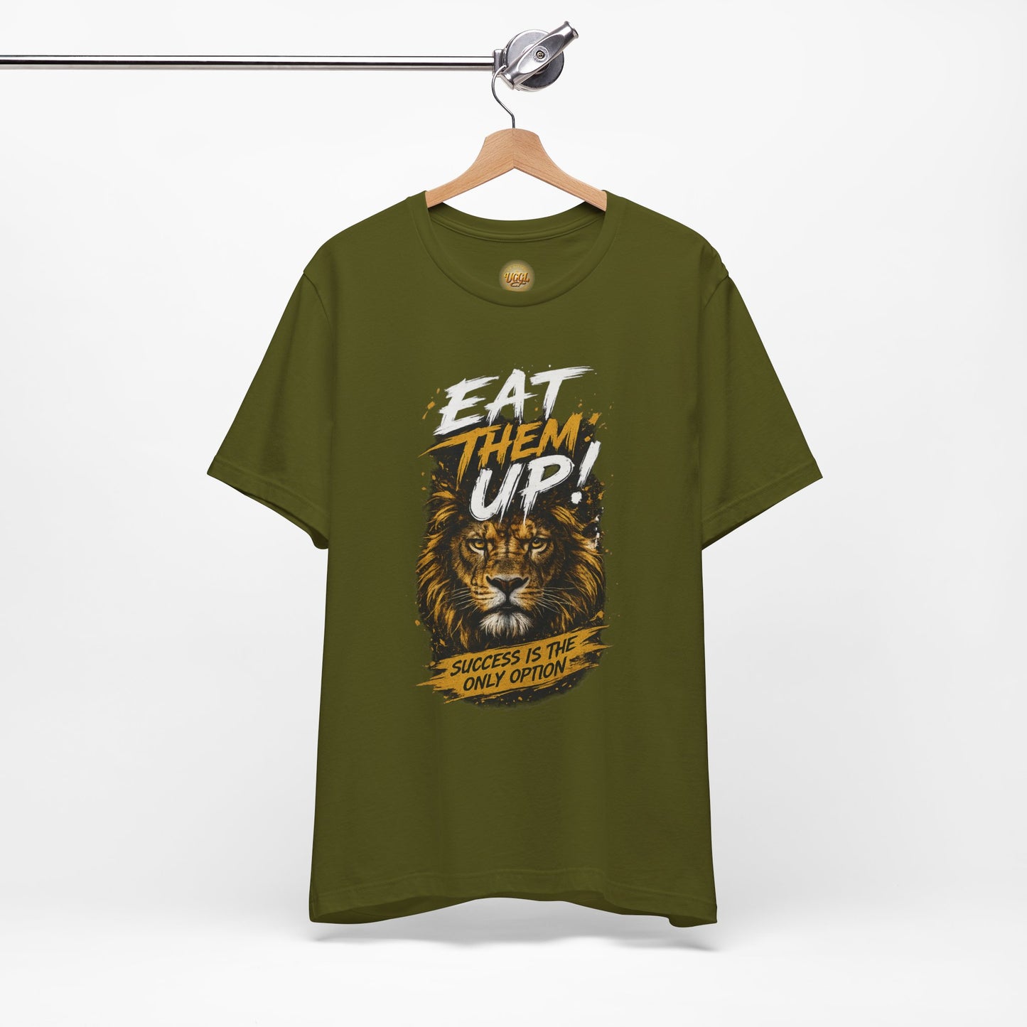 Eat Them Up! Lion Motivational Graphic Tee — "Success Is The Only Option"