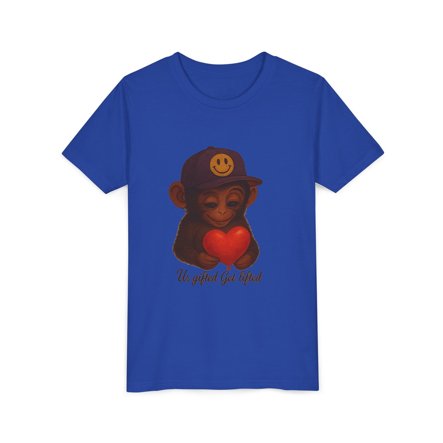 Cute Monkey Heart Youth Tee, Gift for Kids, Fun Casual Wear, Birthday Gift, Back to School Outfit, Un Gifted Get Lifted Shirt