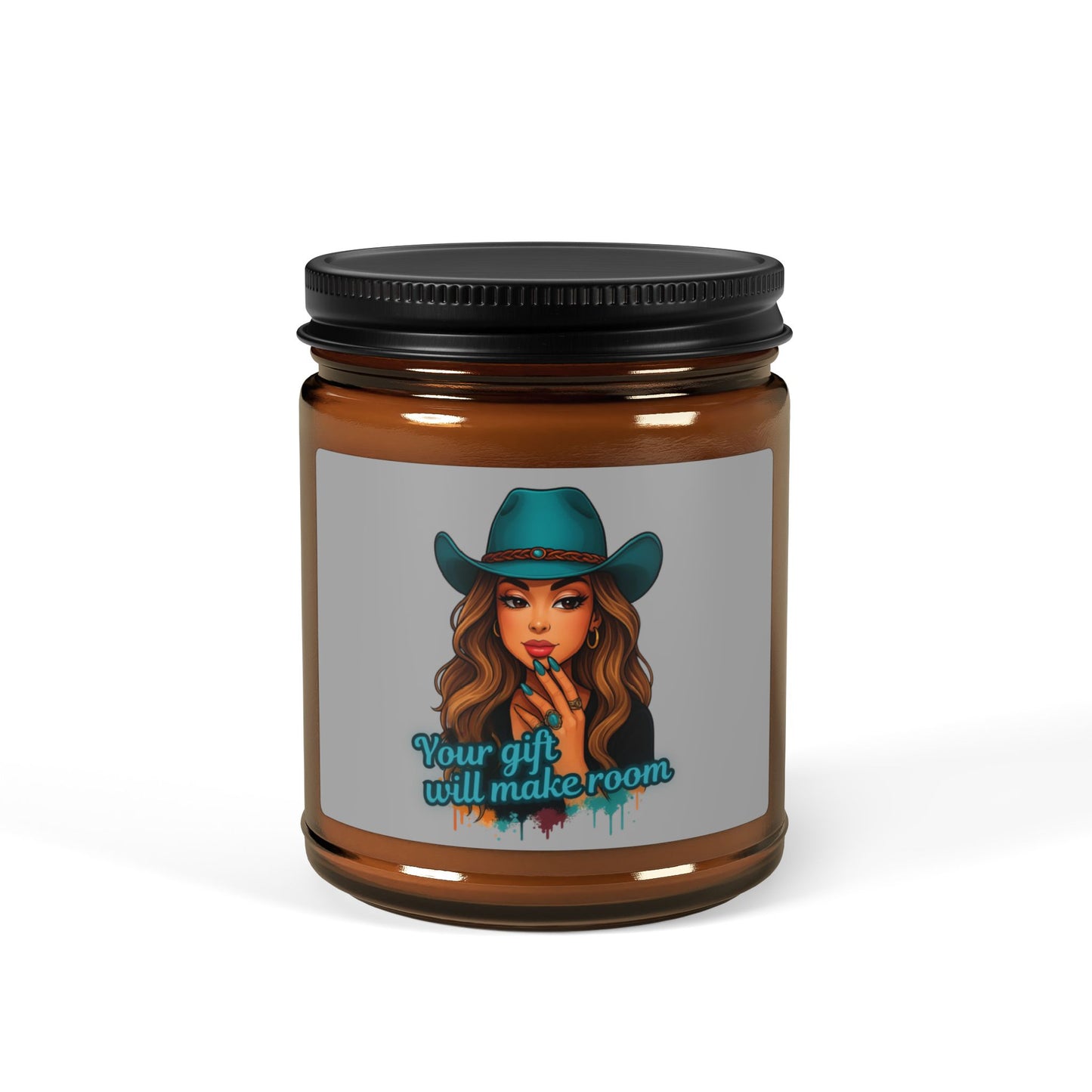 Cowgirl Scented Soy Candle, Amber Jar Candle, Home Decor, Gift for Her, Candle Lover Gift, Unique Candle Design, Relaxation