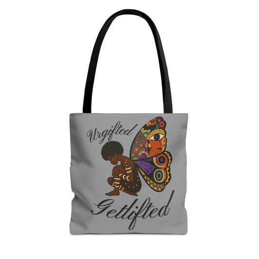 Bold Art Tote Bag - "Ungifted Getlifted" - Unique Gift, Stylish Bag for Every Day, Art Lovers, Affirmation, Eco-Friendly