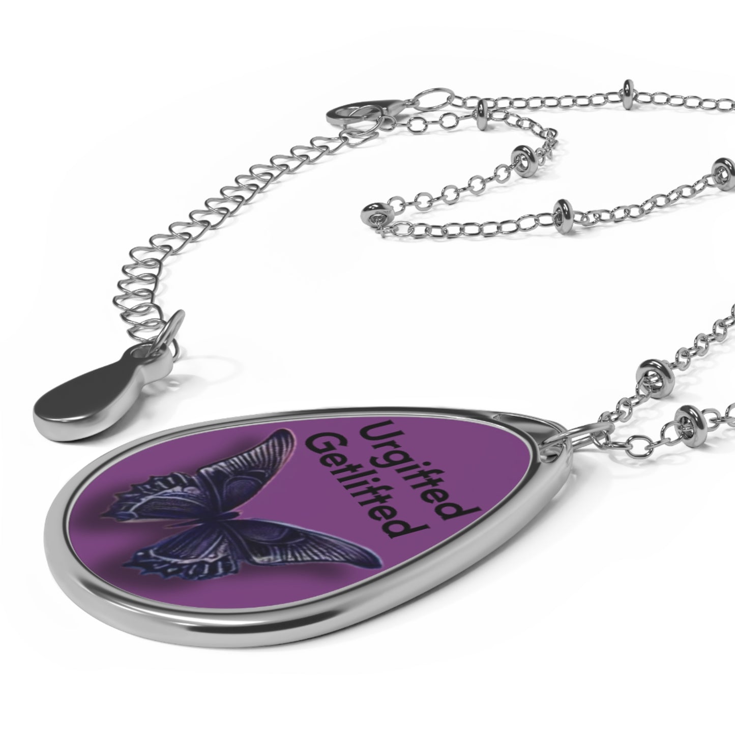 Butterfly Oval Necklace - Urgifted Getlifted