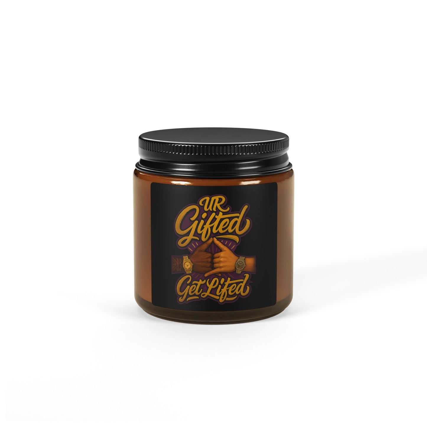 Ur Gifted Get Lifted Scented Soy Candle - UR Gifted, Get Lifted, Home Decor, Relaxation Gift, Aromatherapy, Multi-Size, Amber Jar