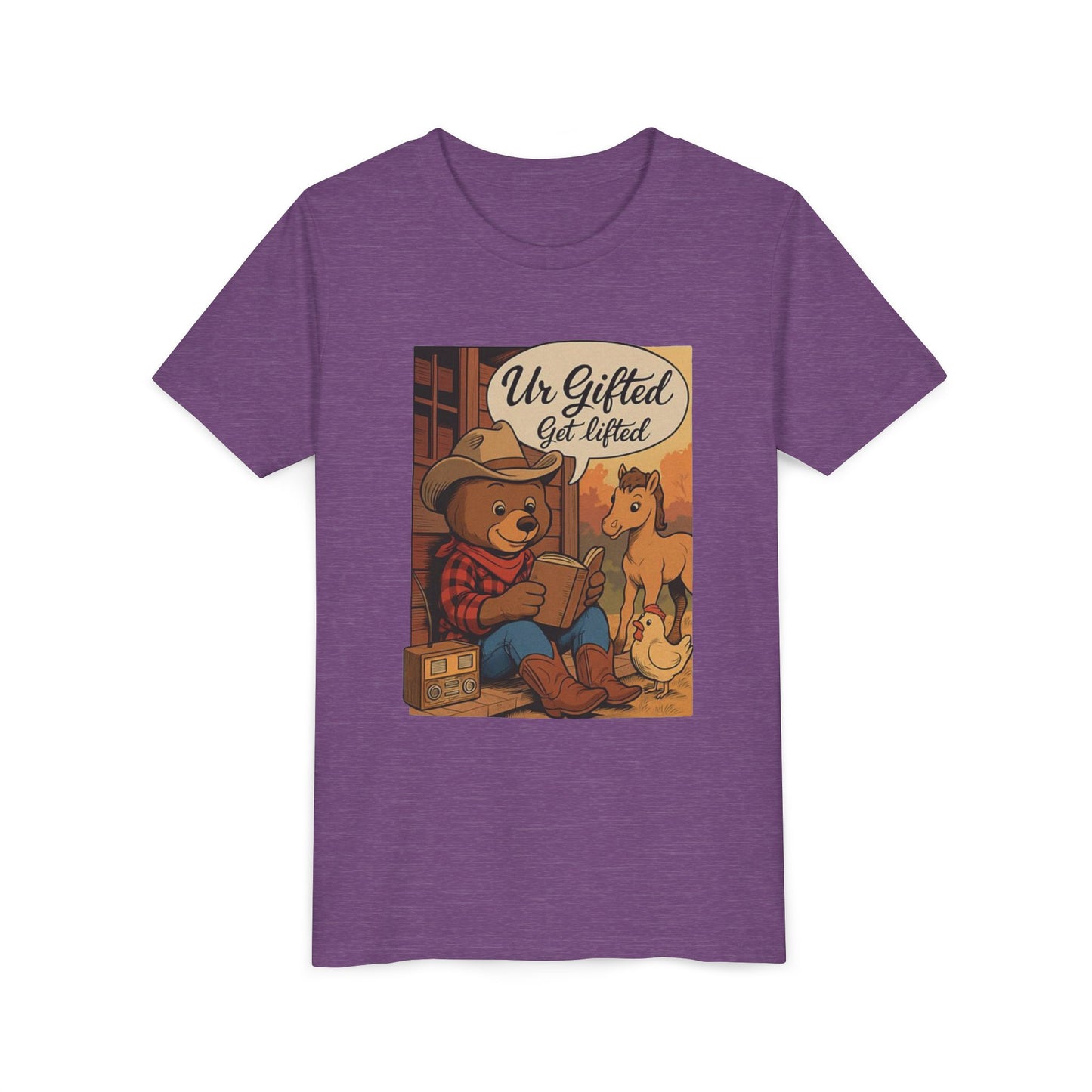 Youth Gifted Bear Tee - Cute Animal Shirt for Kids, Birthday Gift, Gifted & Talented, Playful Graphic T-shirt, Back to School