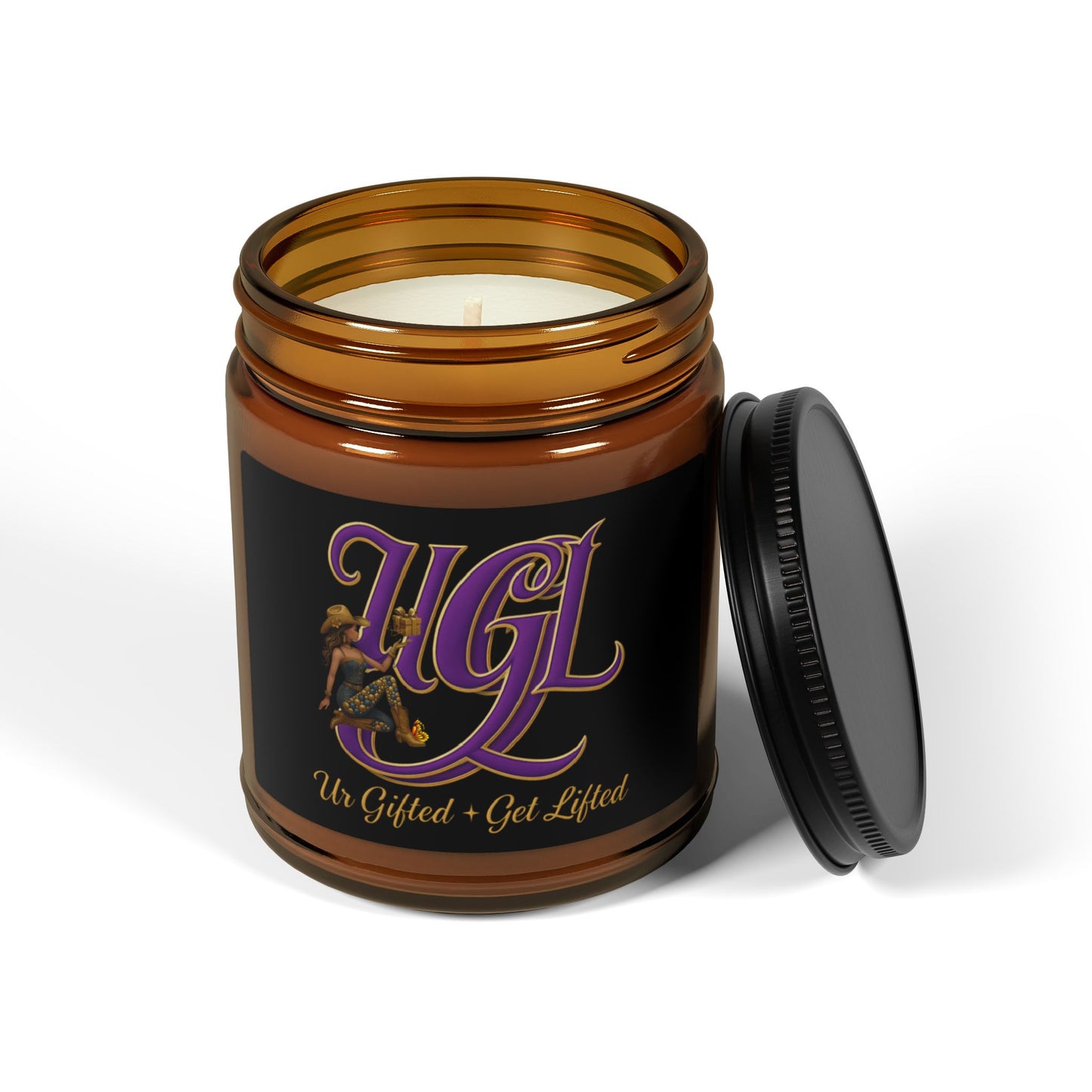 Ur Gifted Get Lifted Scented Soy Candle - Un Original - Get Lifted, Aromatherapy Jar, Home Fragrance, Gift for Relaxation, Self-Care, Cozy Vibes