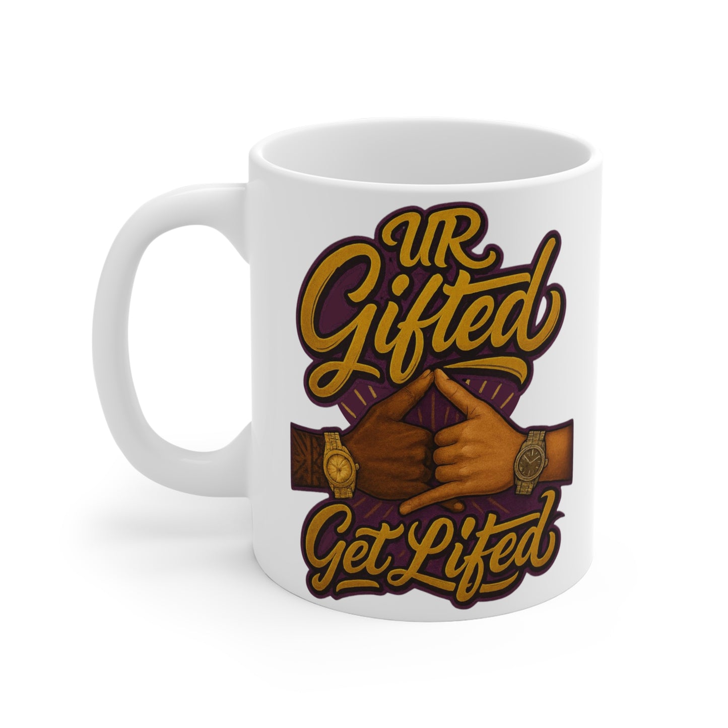 UR Gifted Get Lifted Mug - Inspirational Coffee Cup, Motivational Drinkware, Gift for Graduates, Positive Mindset, Unique Home Decor