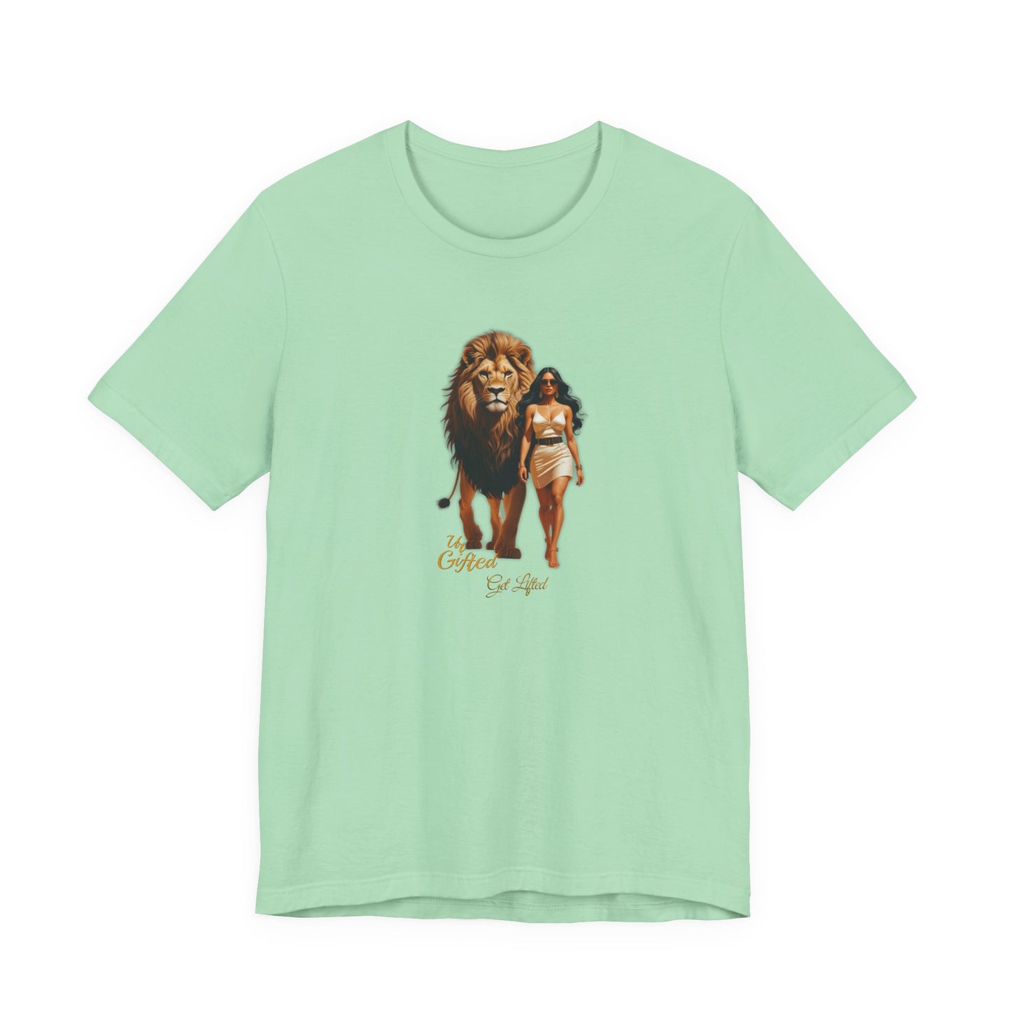 Wild Spirit Unisex Tee, Lion & Woman Graphic Shirt, Boho Style, Animal Lover Gift, Summer Casual Wear, Festival Outfit