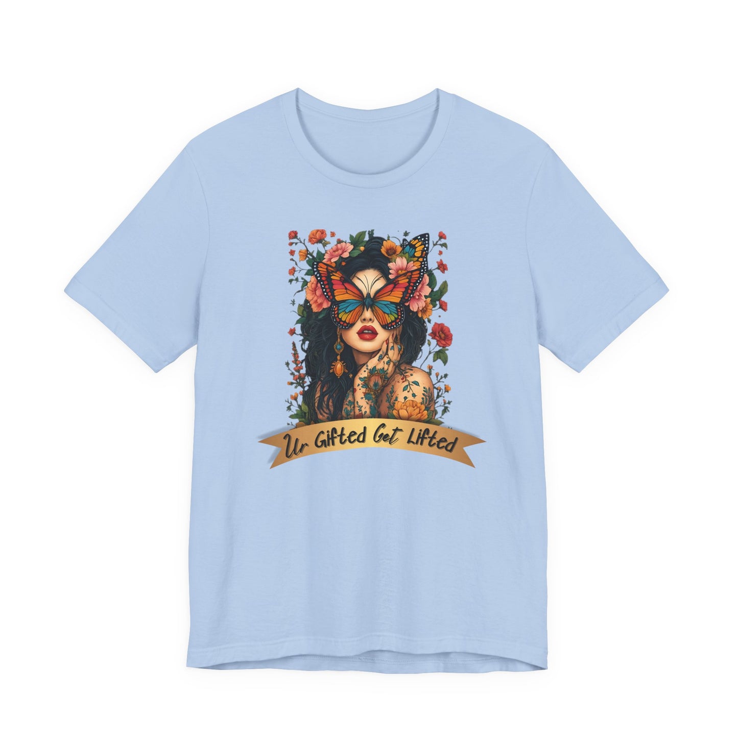 Artistic Unisex Tee: 'Un-Gifted & Lifted' Shirt, Boho Style, Gift for Her, Fashion Statement, Inspirational Quote, Casual Wear