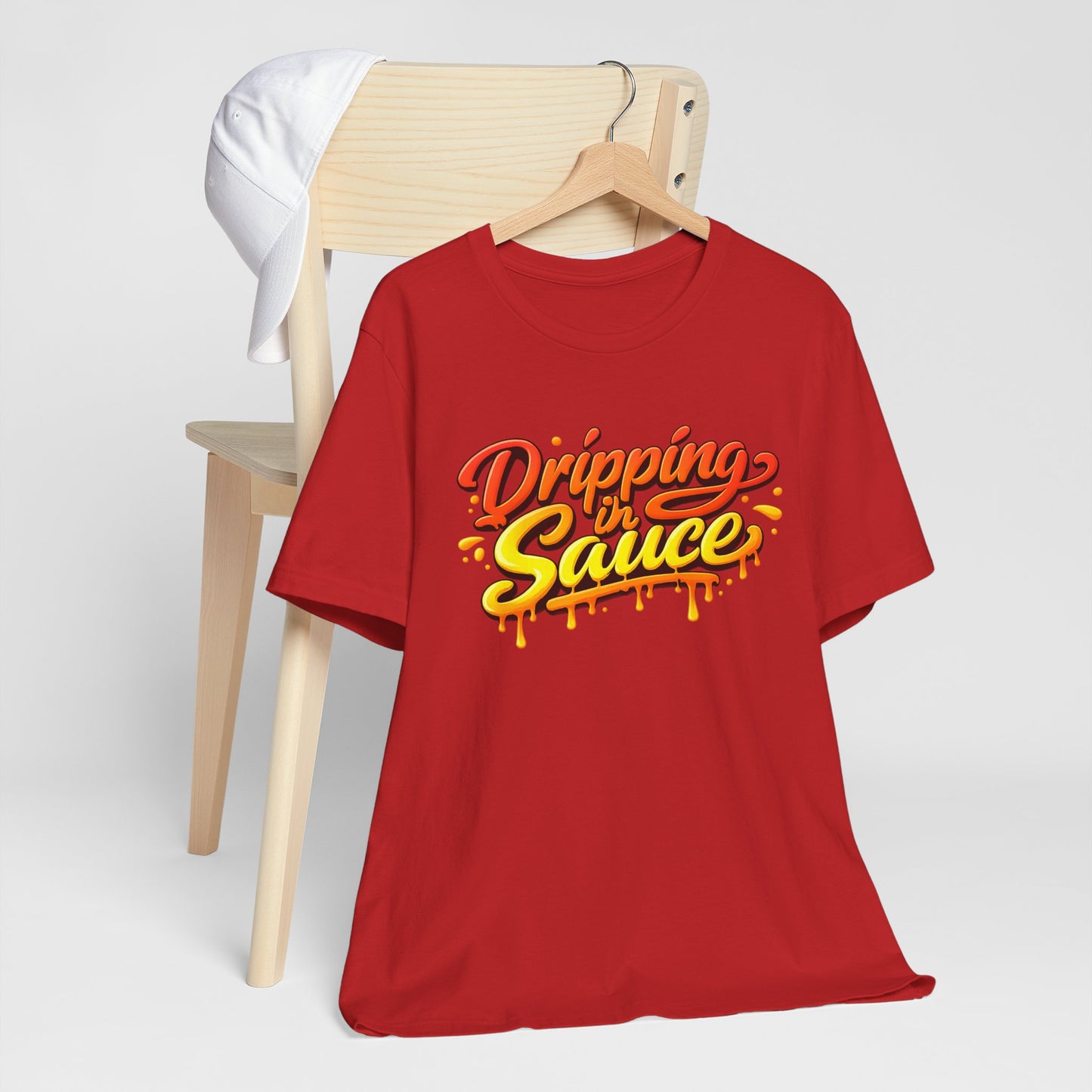 Dripping in Sauce Graphic Tee — Retro Drip Lettering Streetwear Shirt