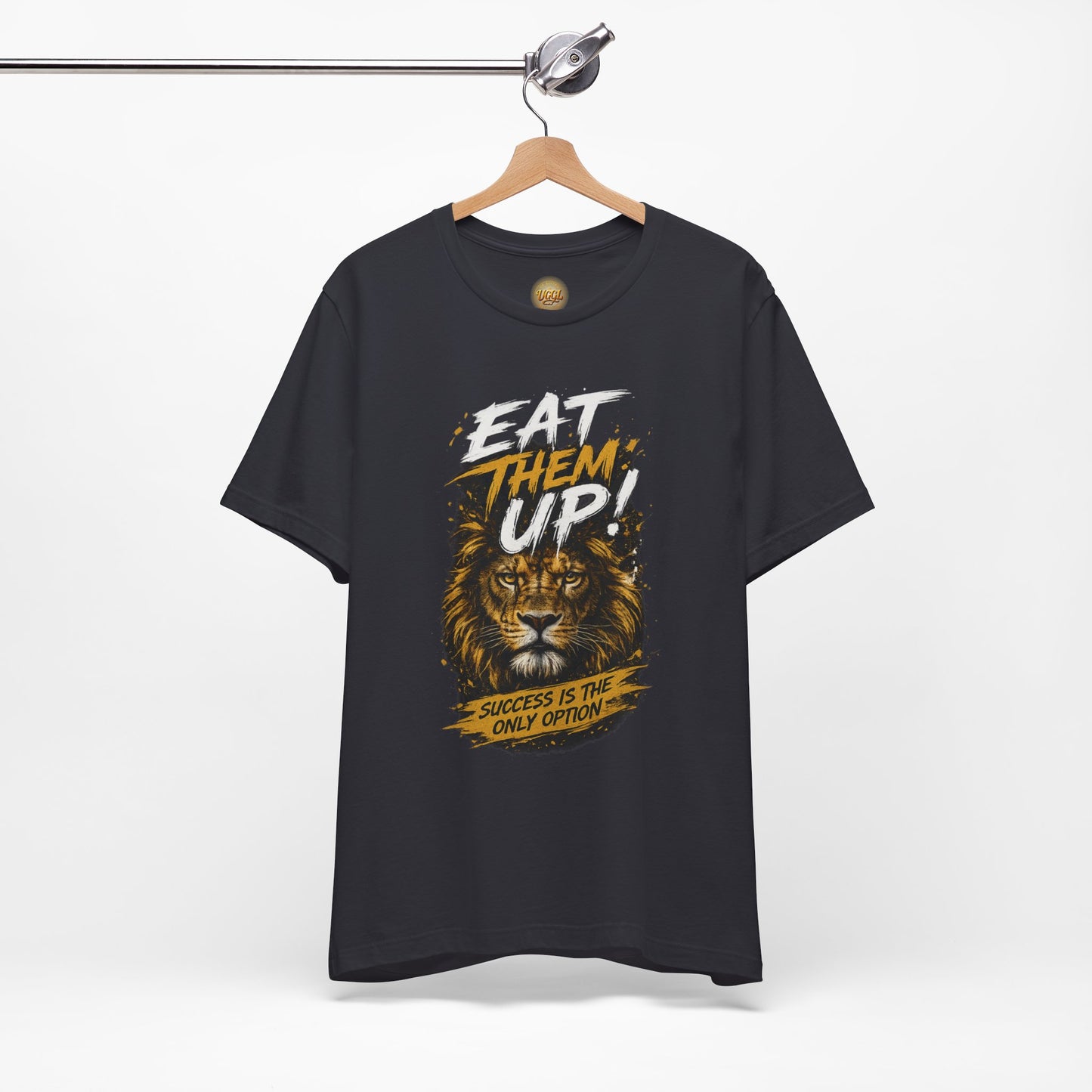 Eat Them Up! Lion Motivational Graphic Tee — "Success Is The Only Option"