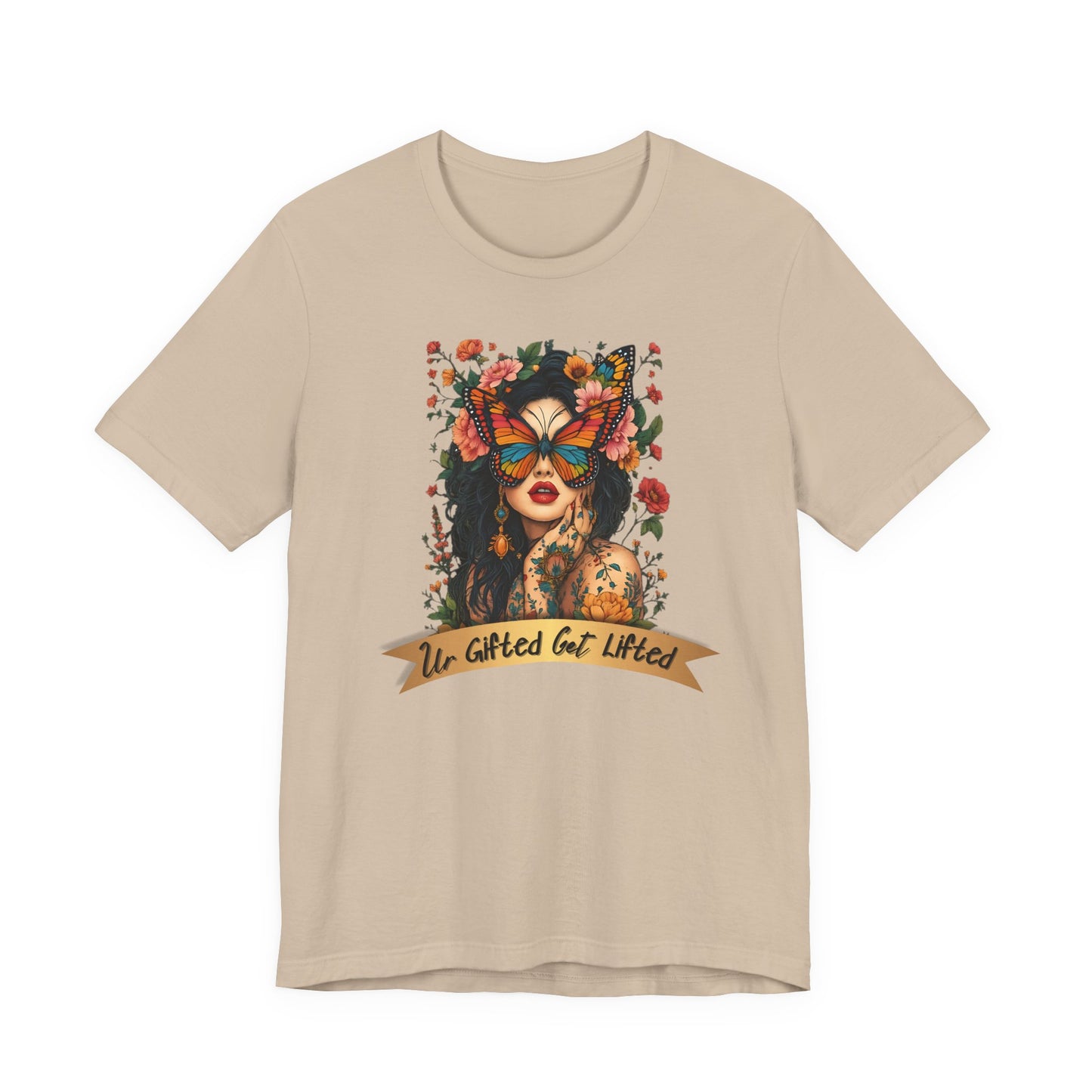 Artistic Unisex Tee: 'Un-Gifted & Lifted' Shirt, Boho Style, Gift for Her, Fashion Statement, Inspirational Quote, Casual Wear